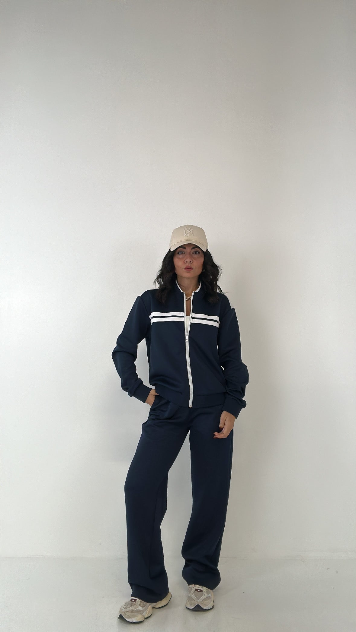 Completo TUTA RIGA BIANCA - BLU