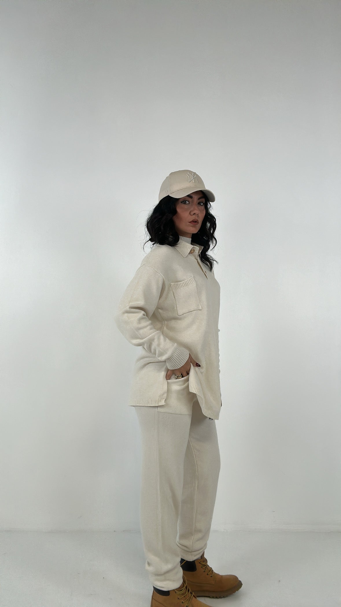 Completo CON POLO IN MAGLIA - PANNA