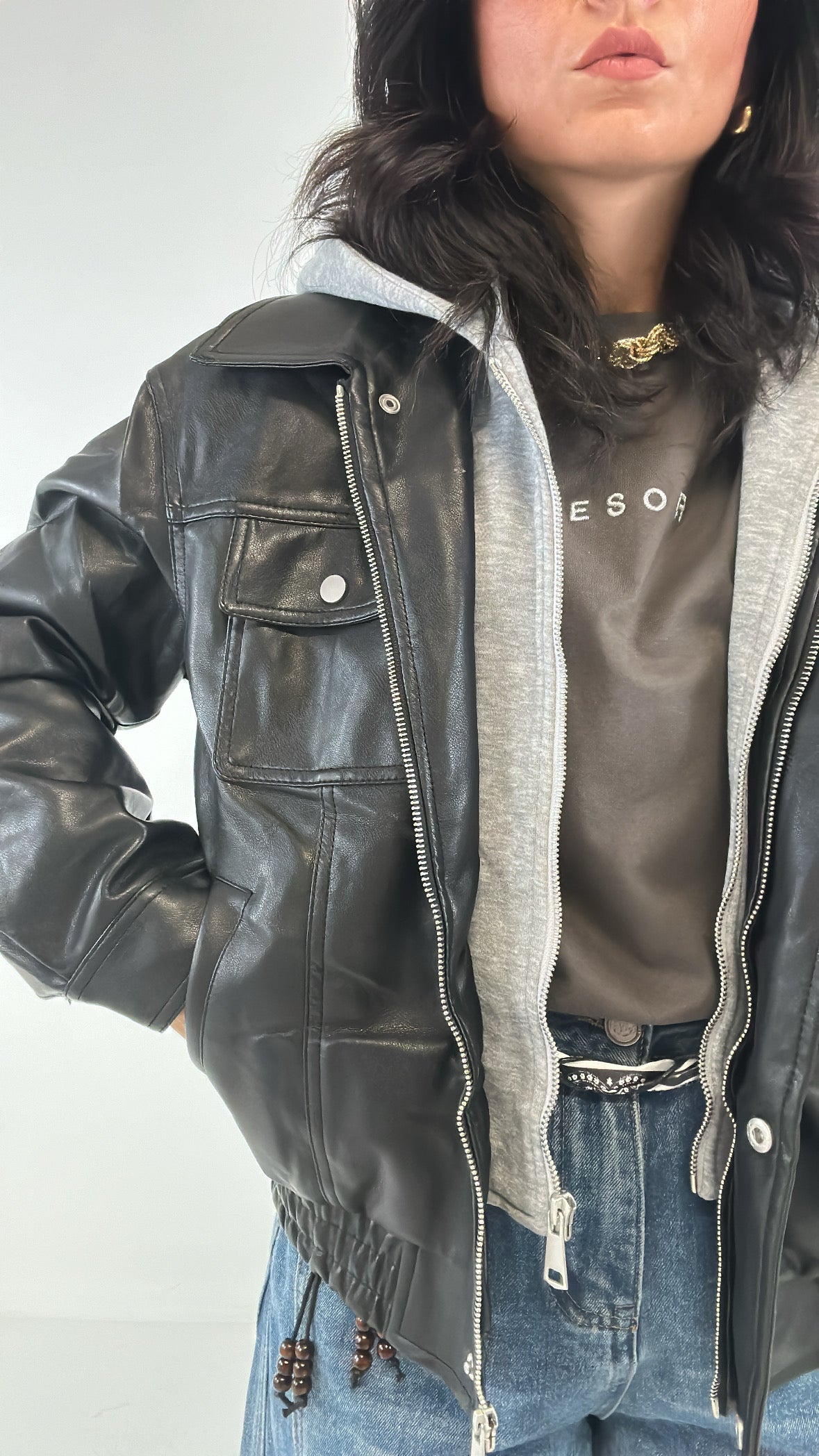 Bomberino CAPPUCCIO ECO - NERO
