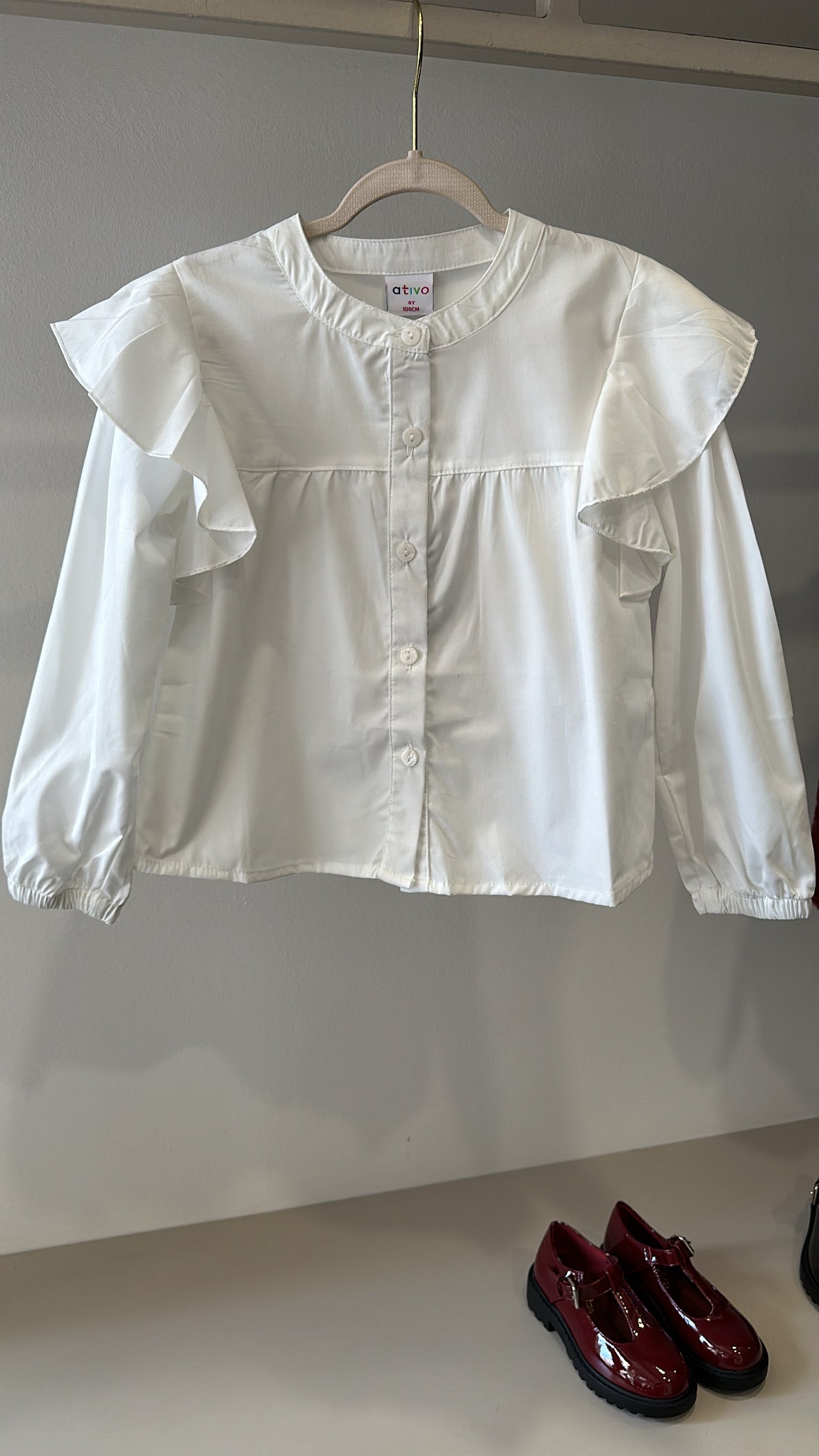 Camicia ATI VOLANT 4-14A - BIANCO