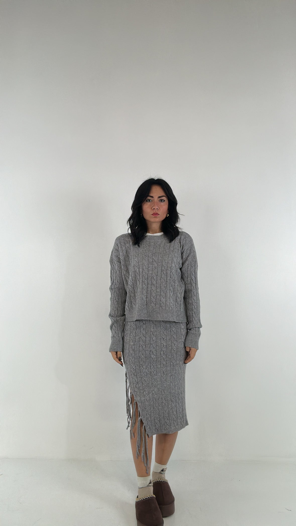 Completo TRECCE CON GONNA - GRIGIO
