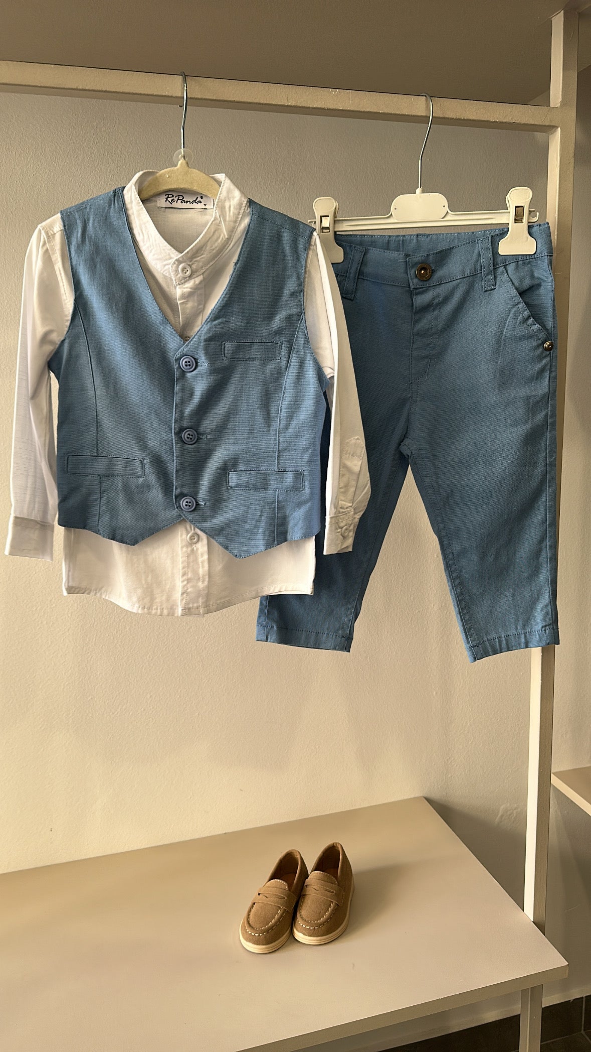 Completo GILET+CAMICIA 1-5A - AZZURRO