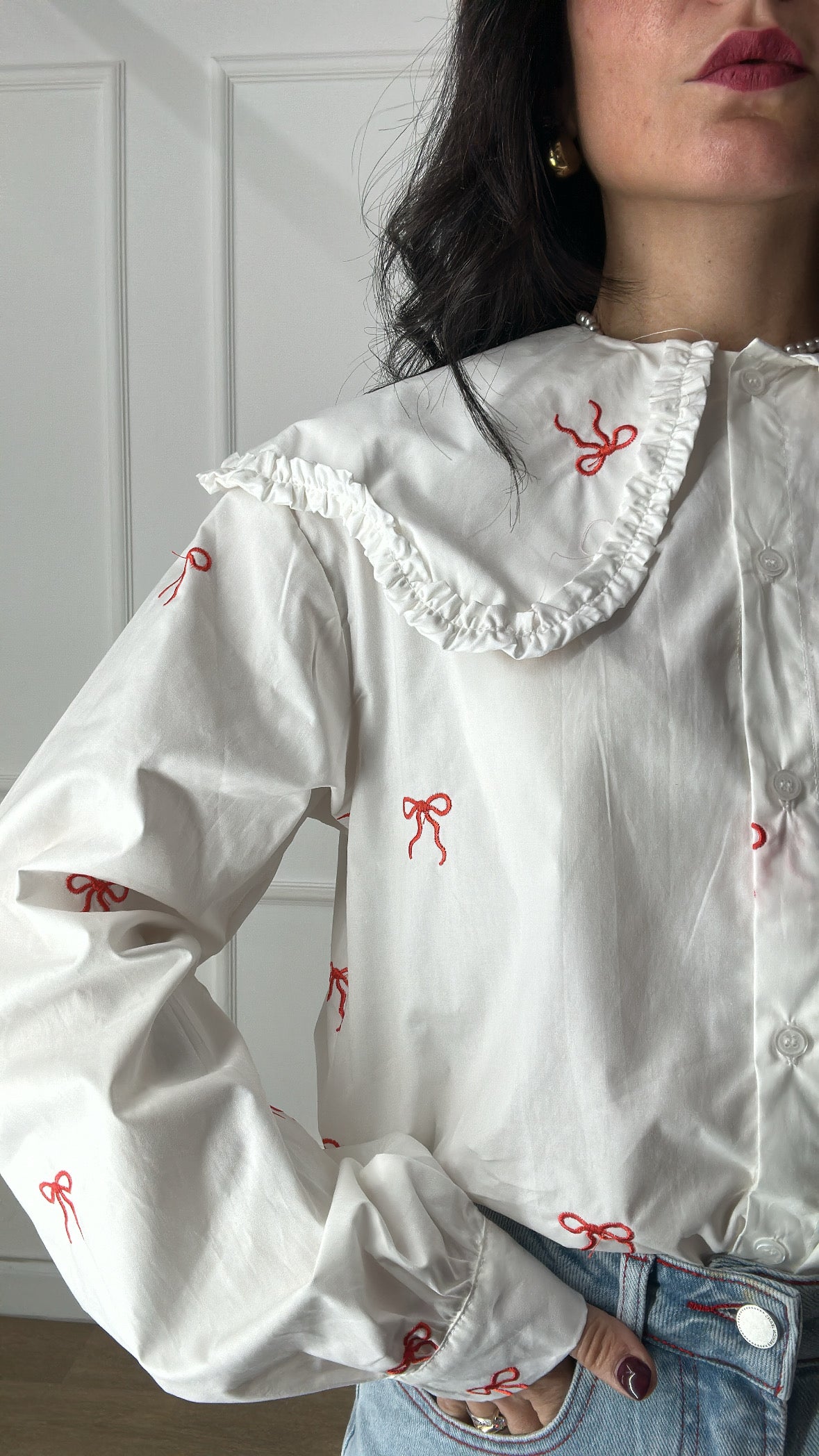 Camicia COLLO E FIOCCHETTI - BIANCO