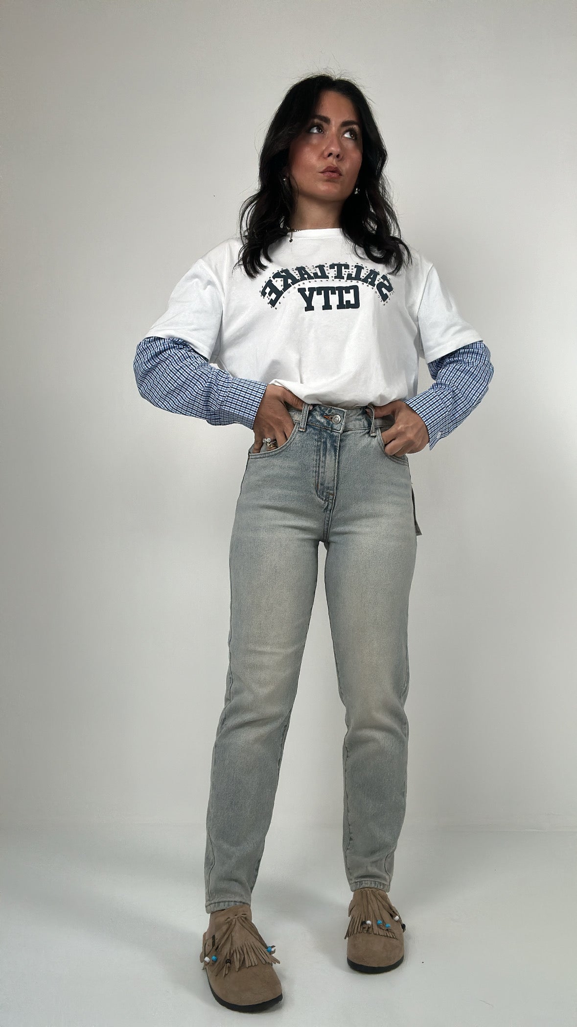 Jeans MOM-FIT SABBIATO - JEANS