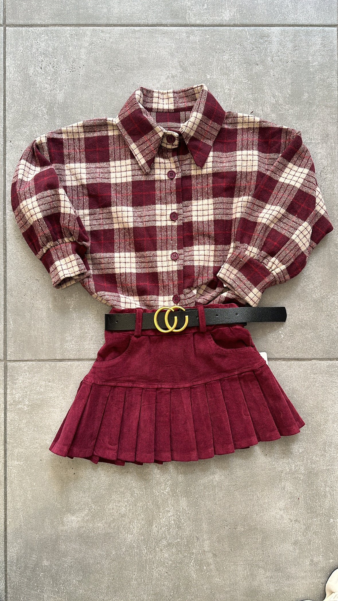 Camicia QUADRI FANTASY 4-14A - BORDEAUX