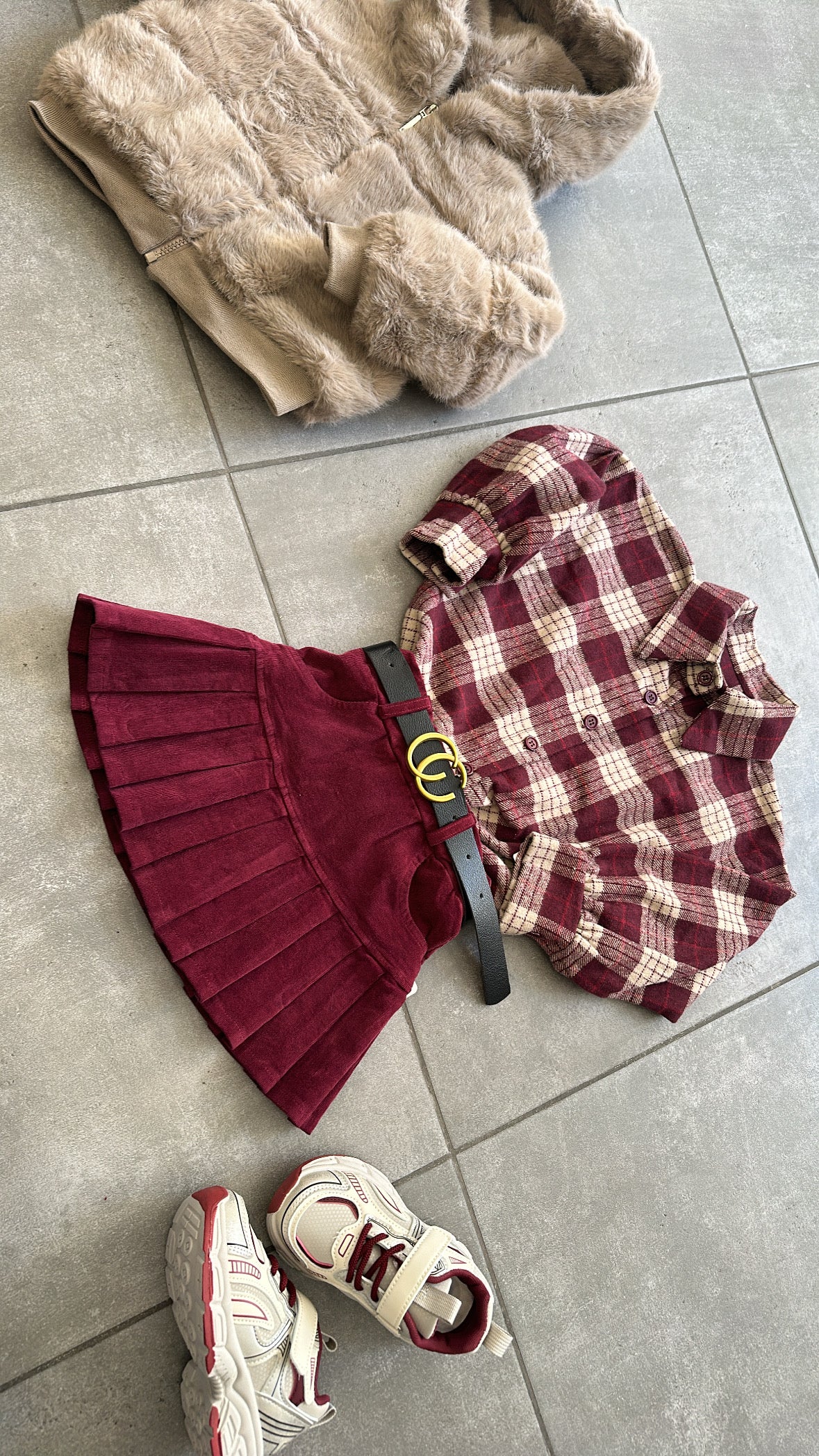 Camicia QUADRI FANTASY 4-14A - BORDEAUX