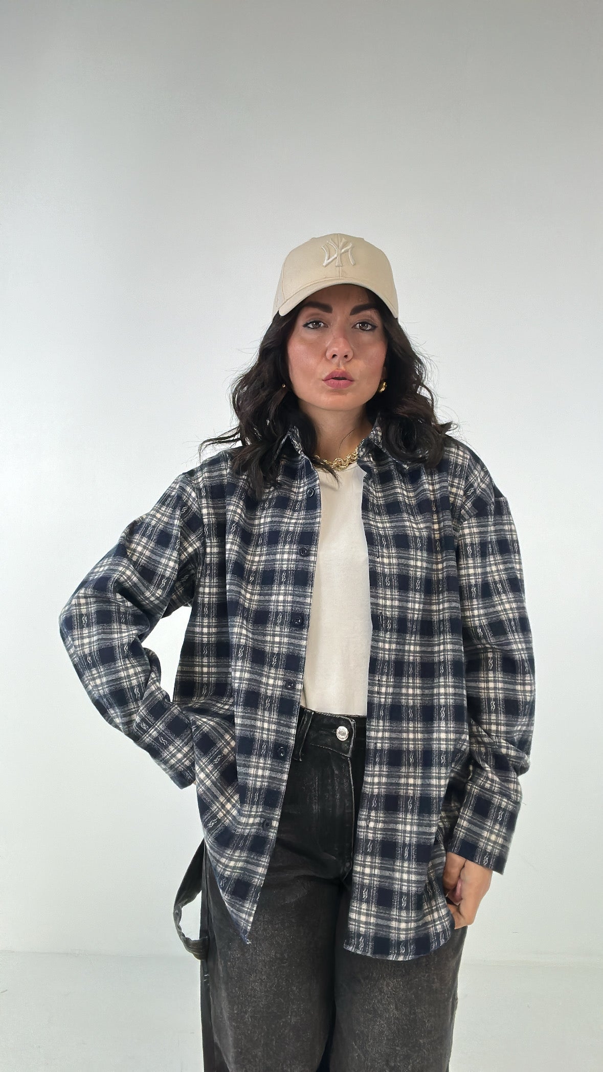 Camicia QUADRI STRAPPETTI - BLU