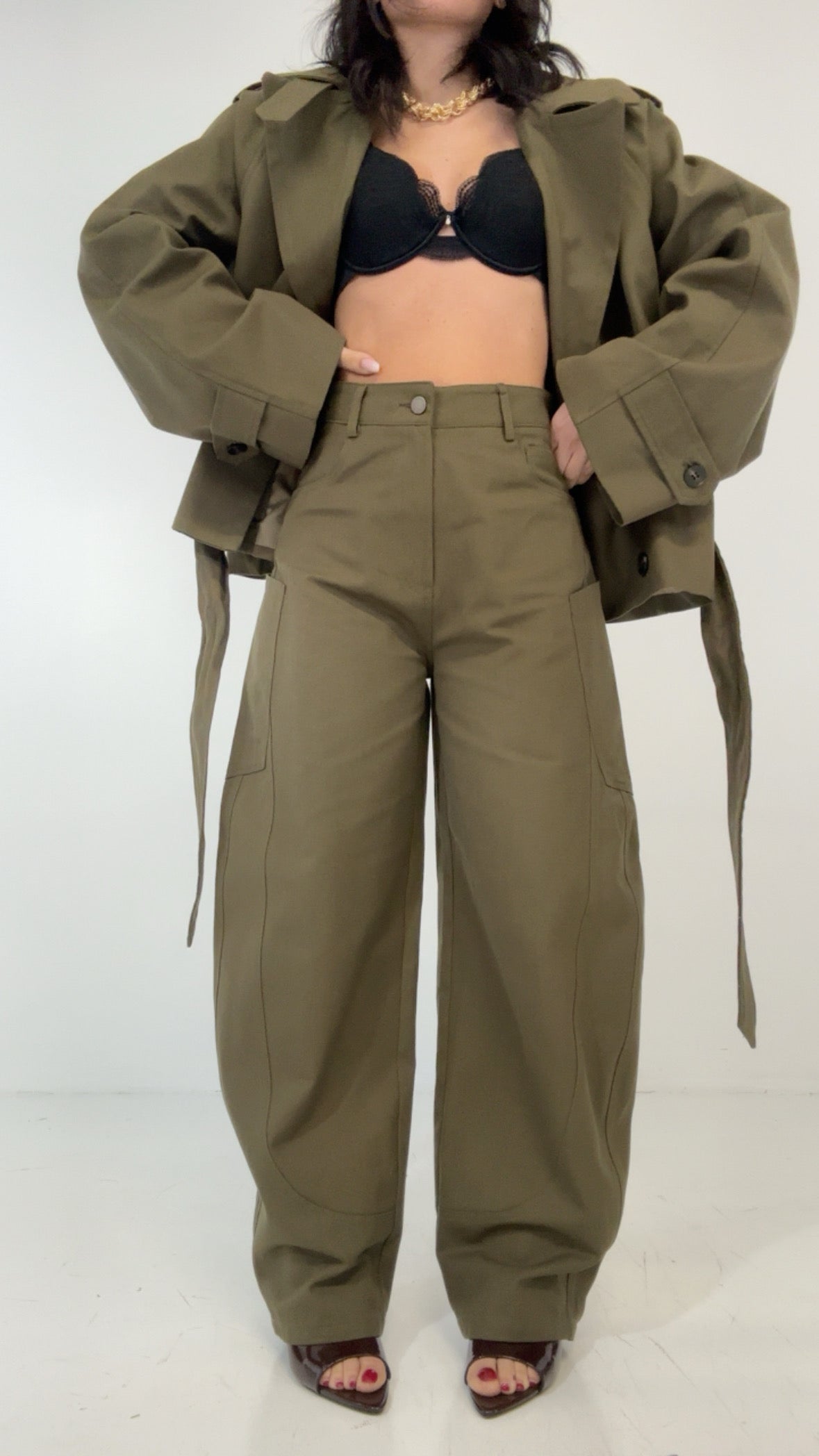 Pantalone BALLOON LUMINA - VERDE MILITARE