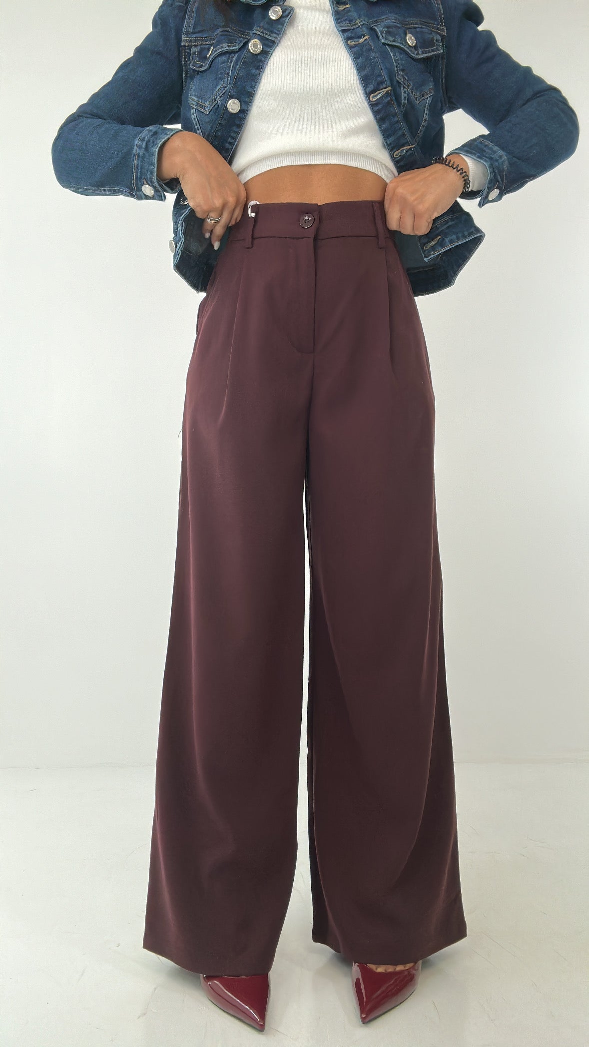 Pantalone PALAZZO NEW - BORDEAUX