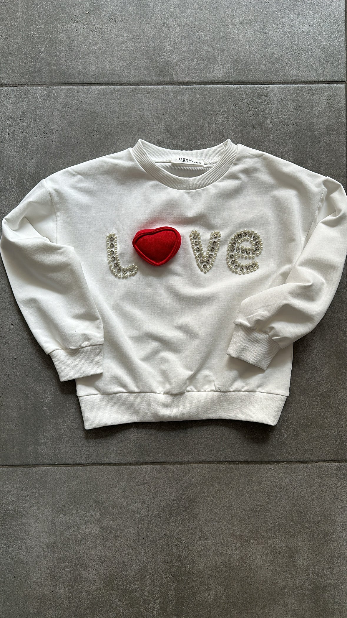 Felpa CUORE 3D 4-14A - BIANCO