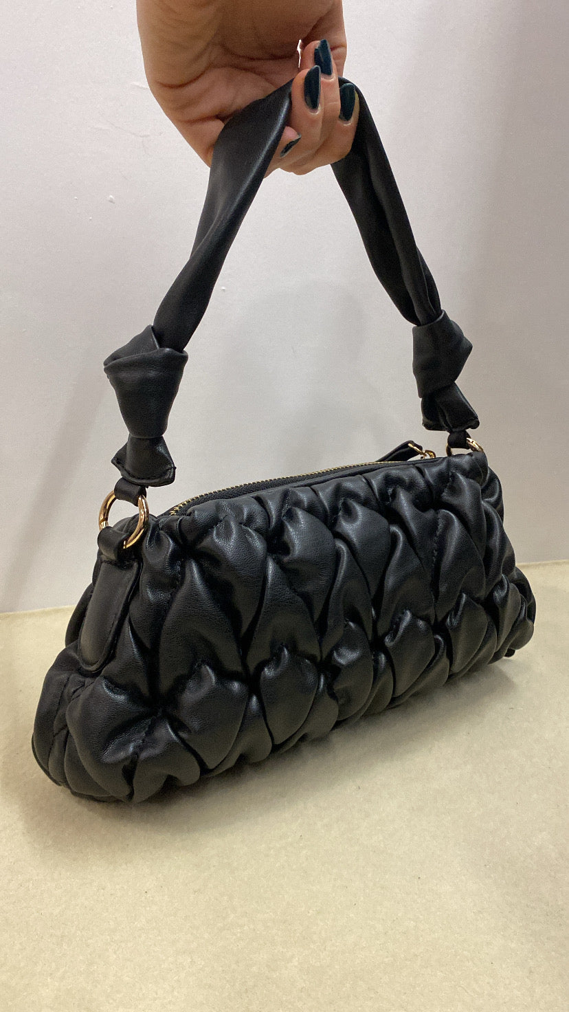 Borsa ARRICCIATA PELLE - NERO