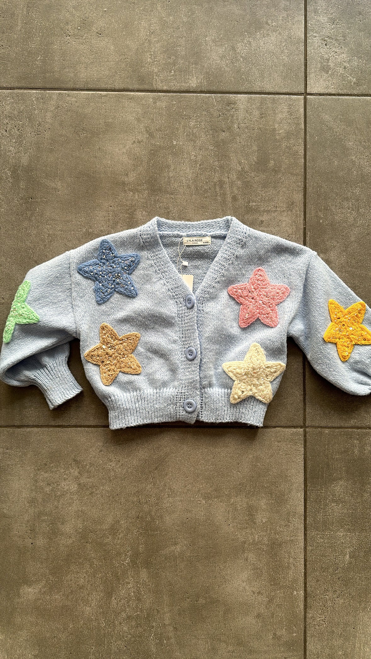 Cardigan STELLE 4-14A - AZZURRO