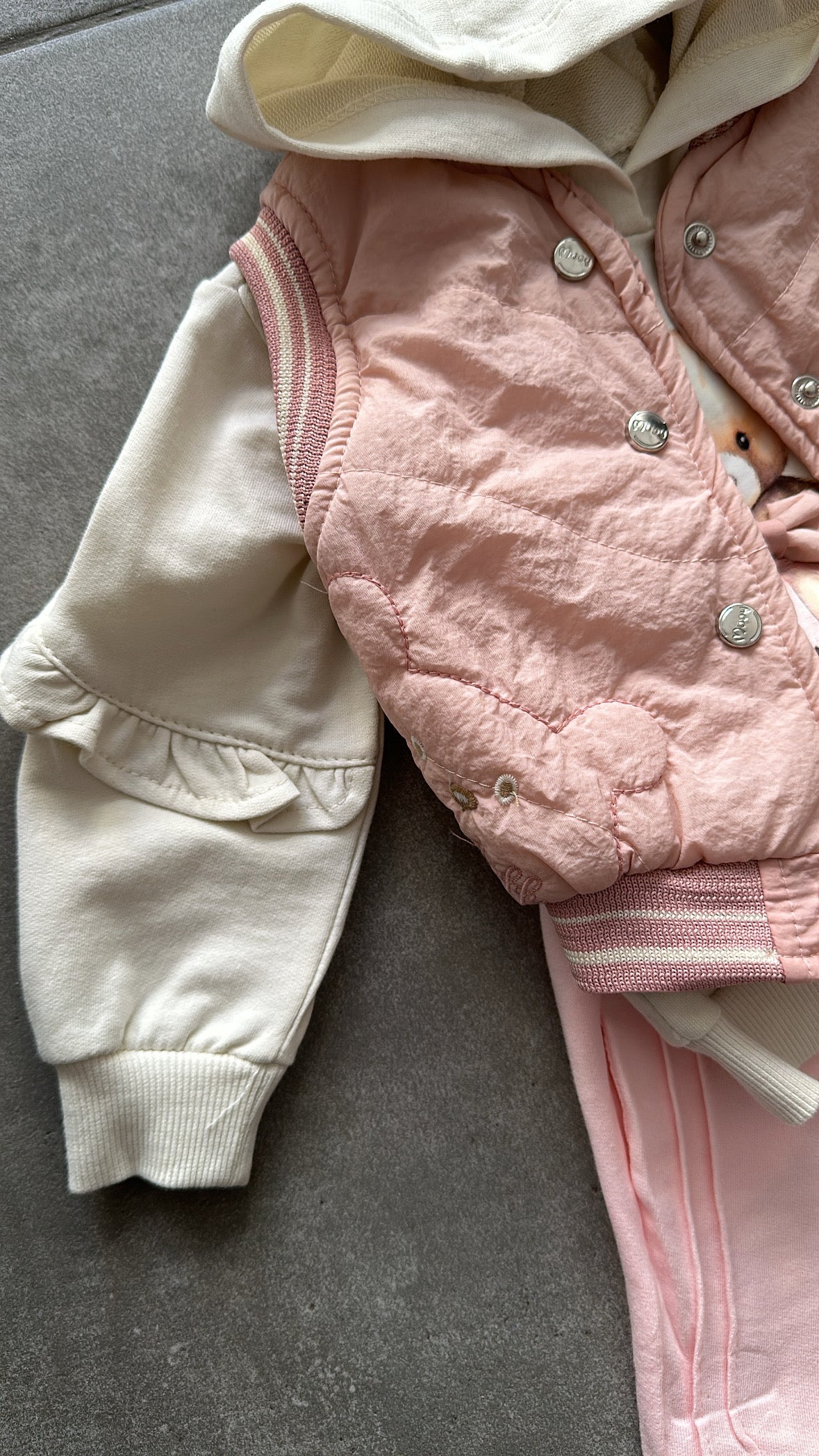 Completo TUTA CON SMANICATO 6-36M - ROSA
