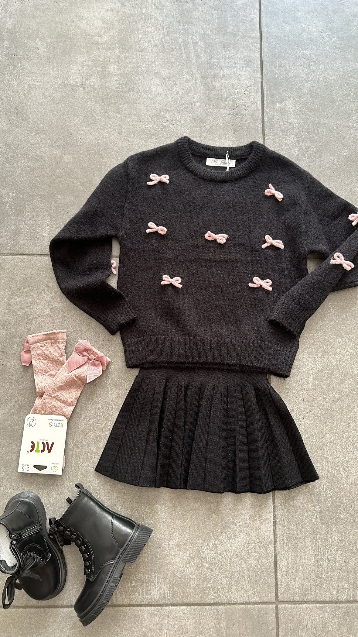 Gonna IN MAGLIA PLISE' 4-14A - NERO