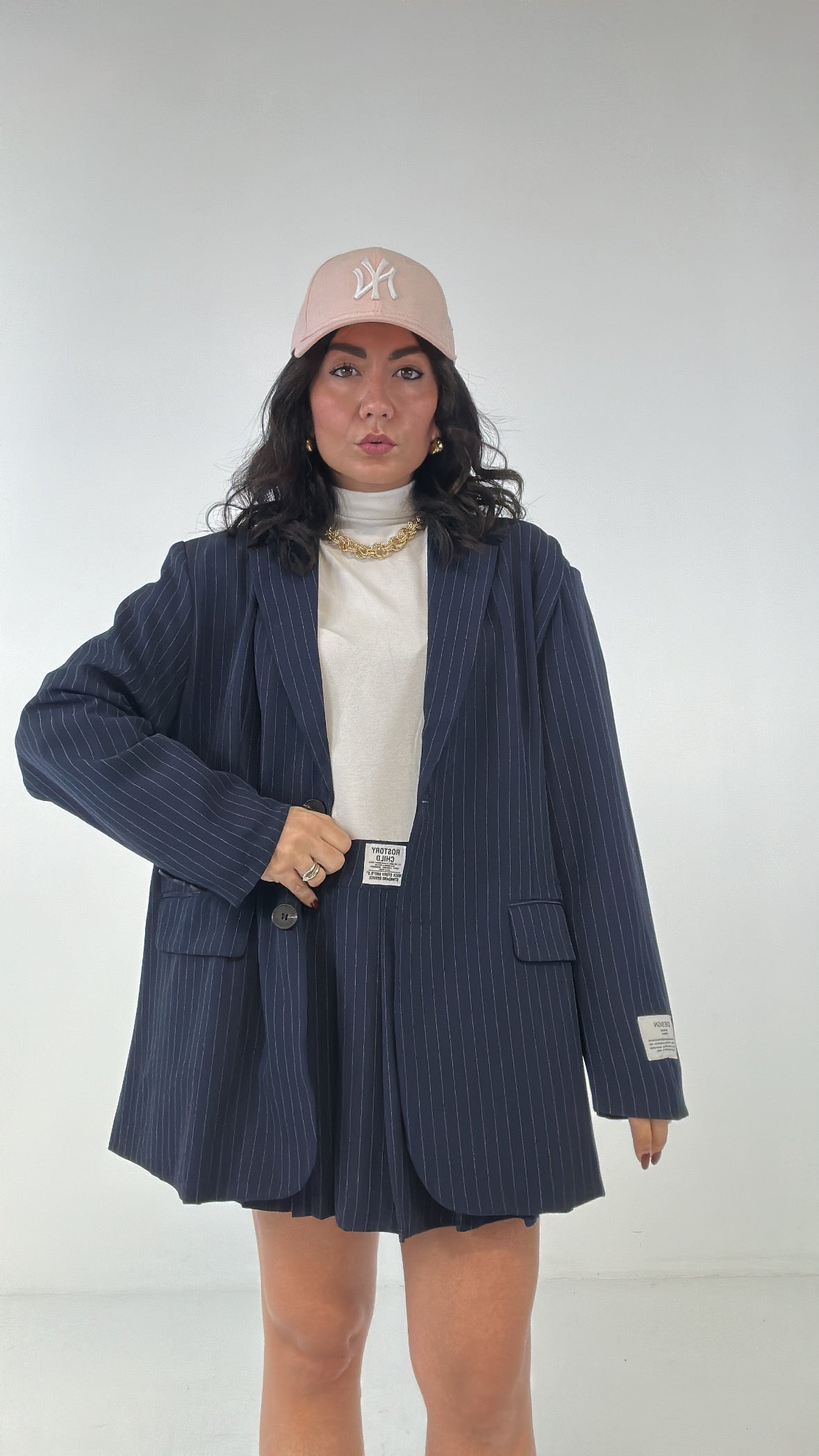 Completo GESSATO CON GONNA - BLU