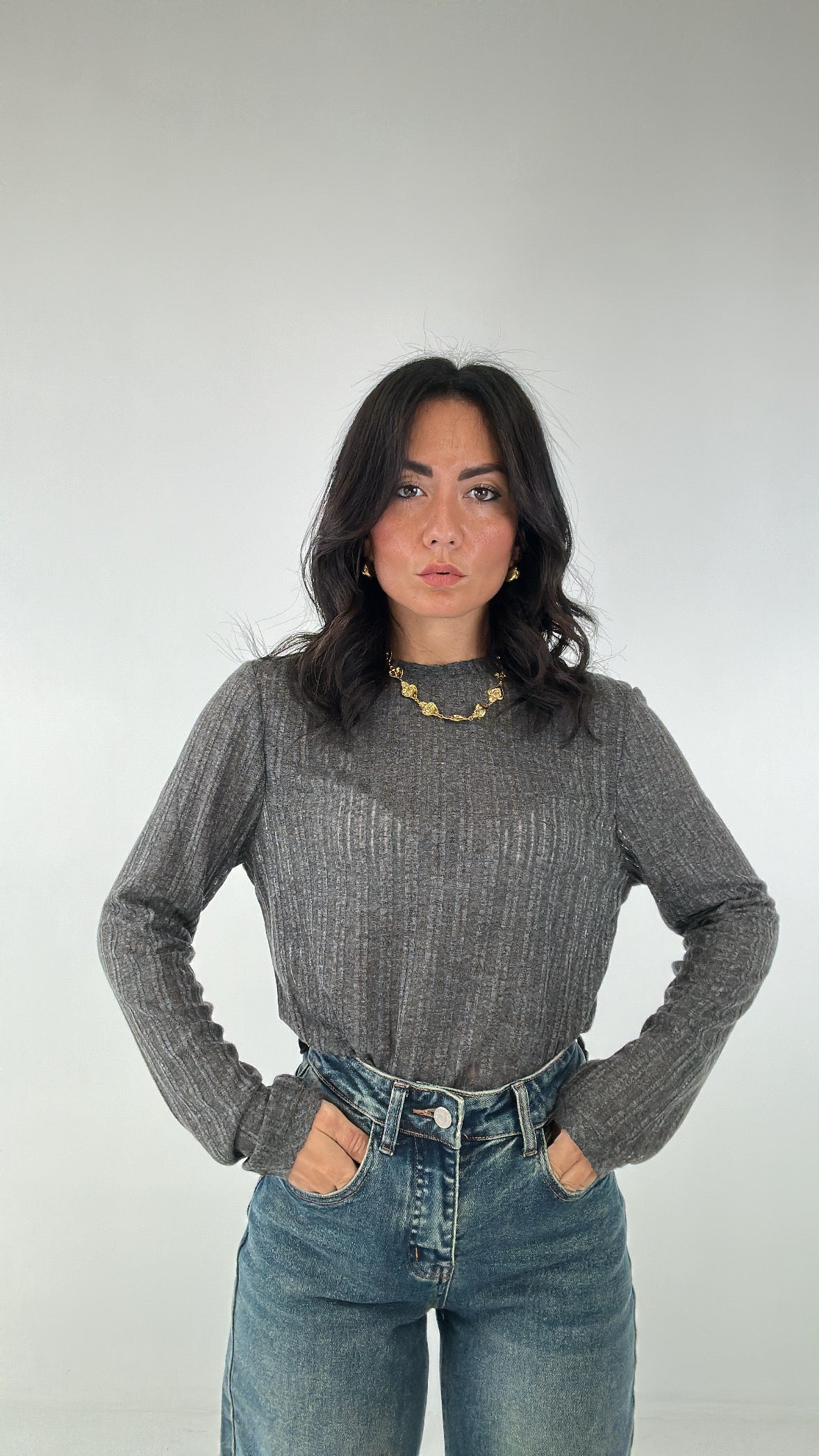 Maglia SOTTILE TRAMA - GRIGIO