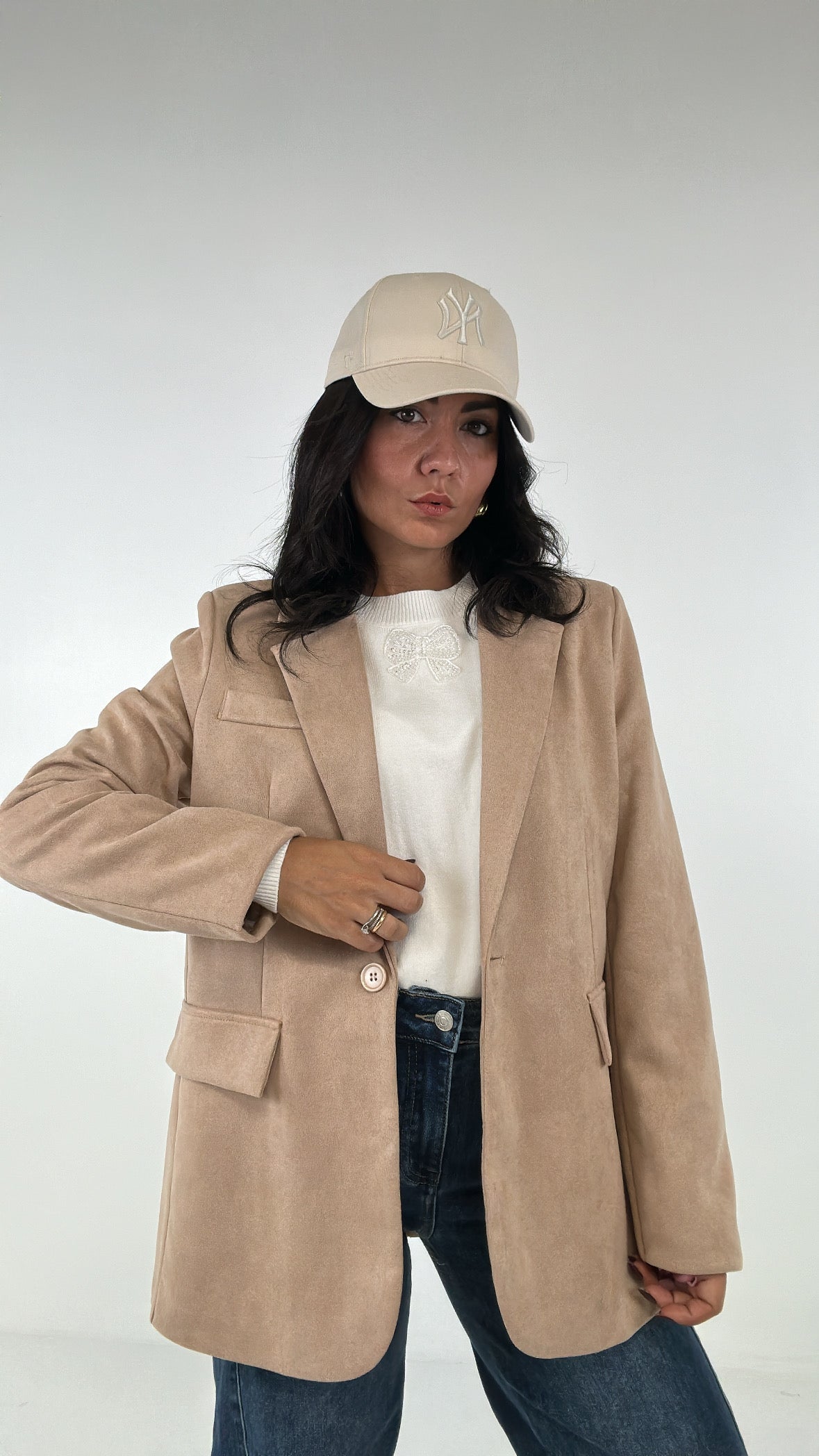 Giacca EFFETT CAMOSCIO - BEIGE