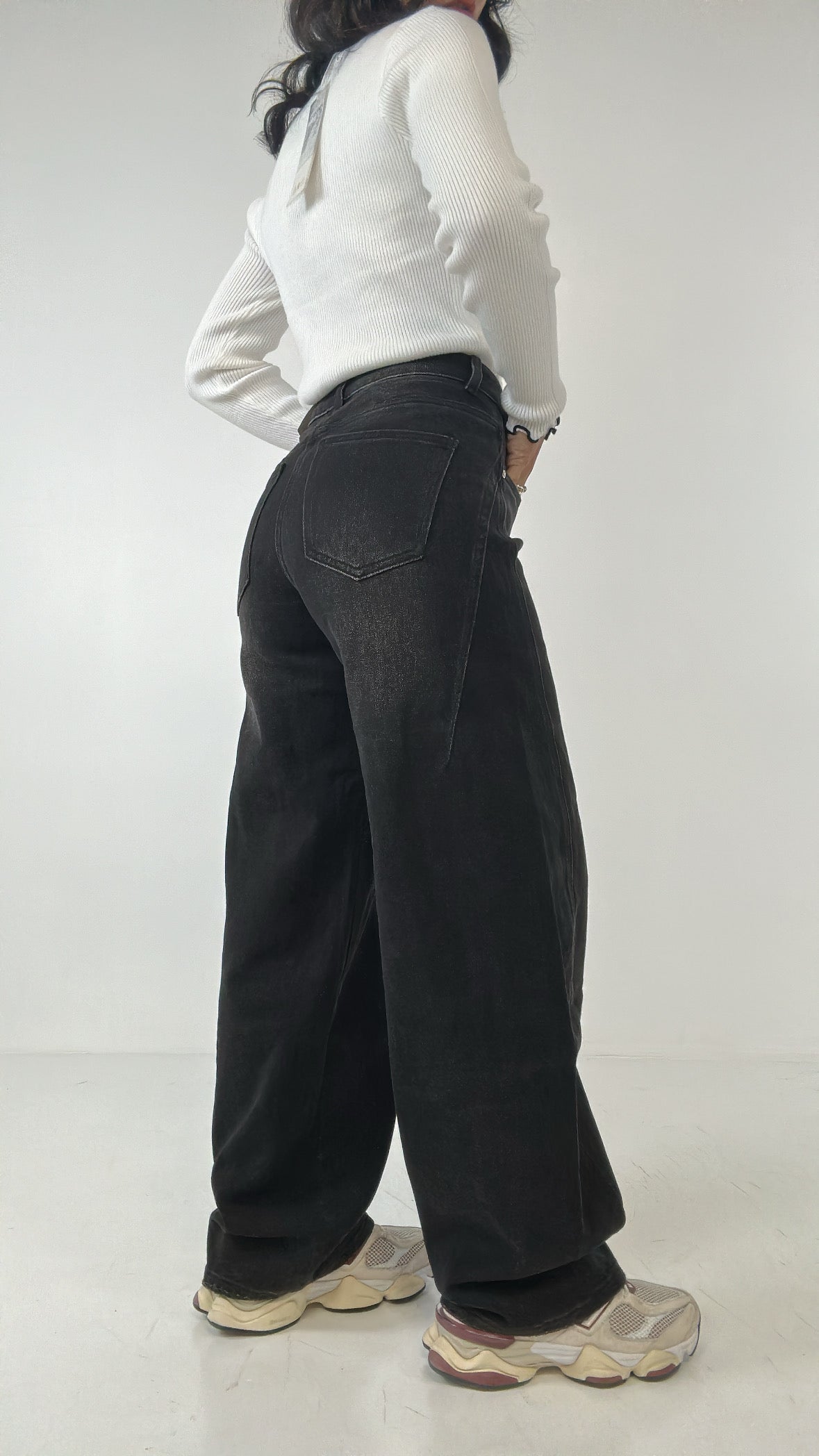 Jeans BALLOON NERO SFUMATO - NERO