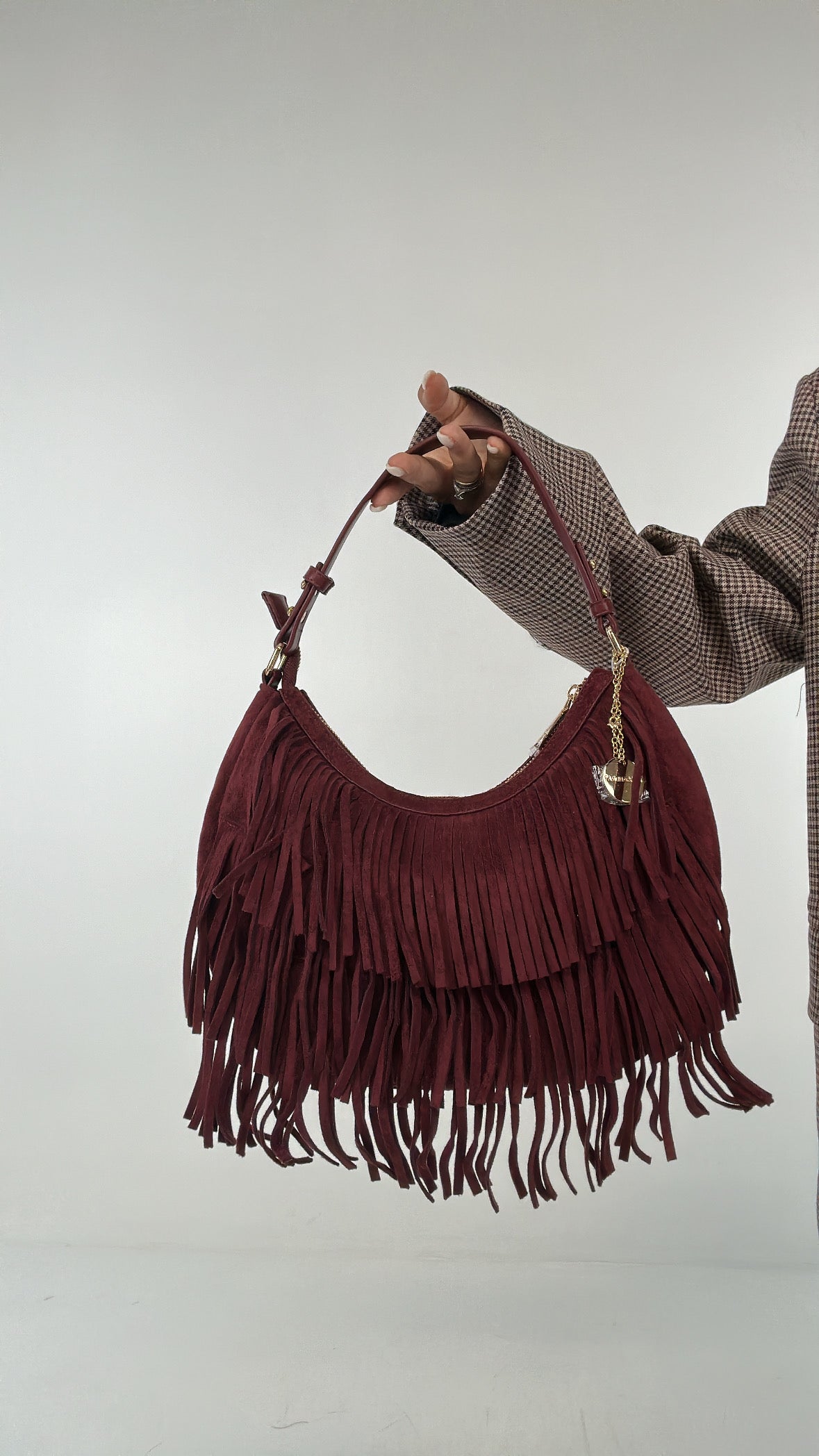 Borsa DOUBLE FRANGE - BORDEAUX