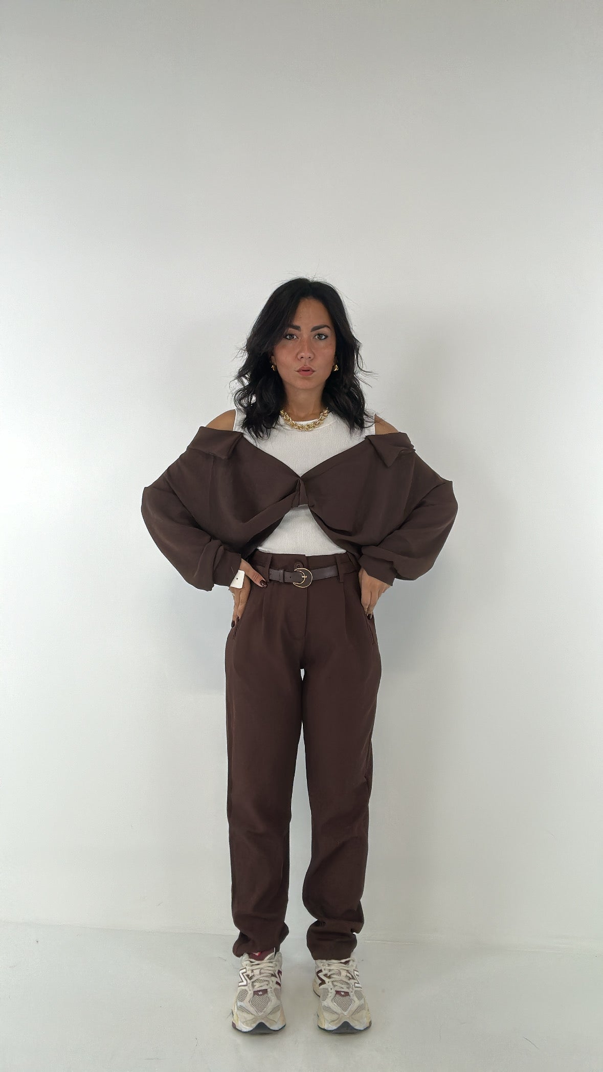 Pantalone DRITTO CINT - MARRONE