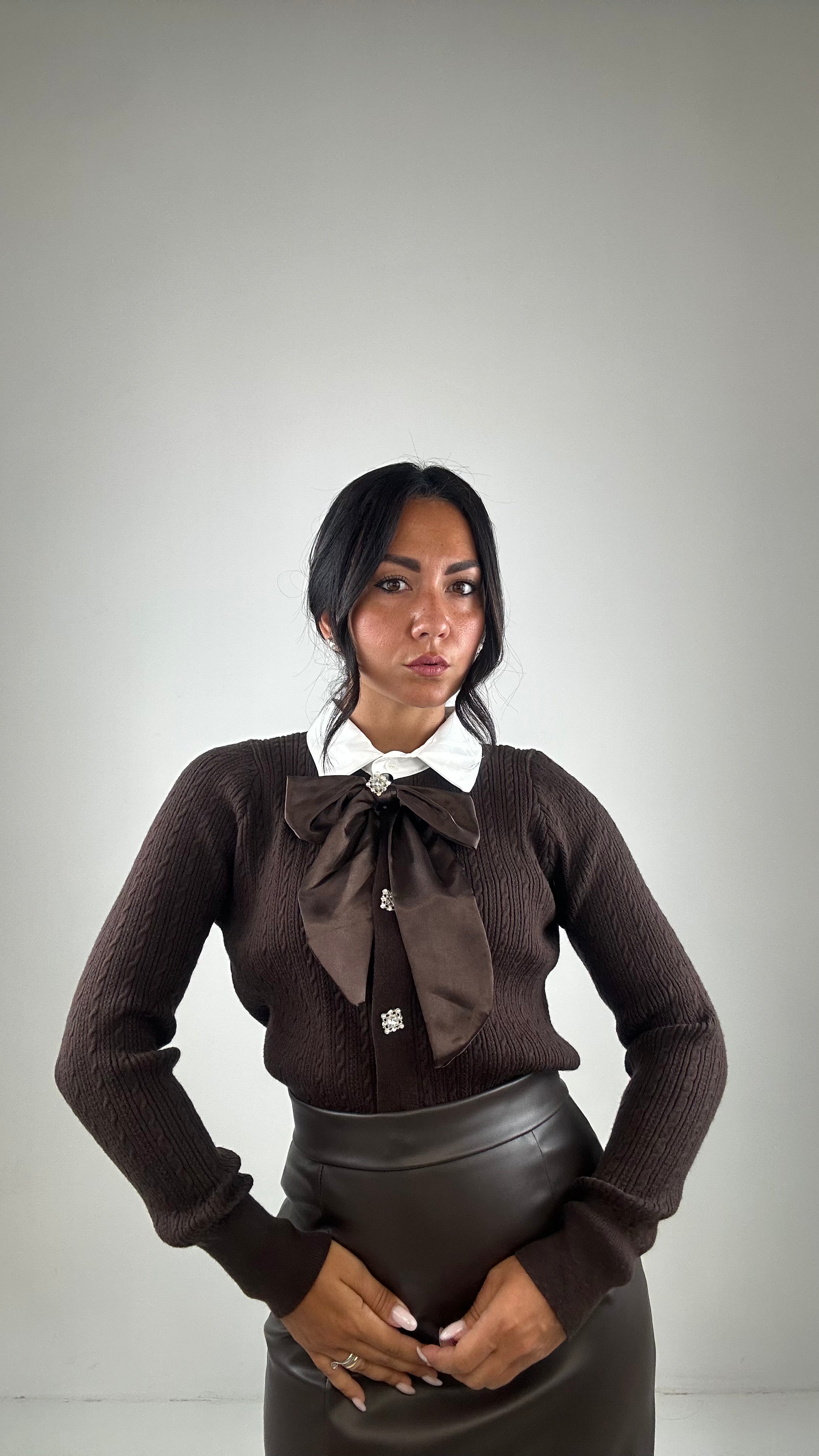 Cardigan SEGRETARIA - MARRONE
