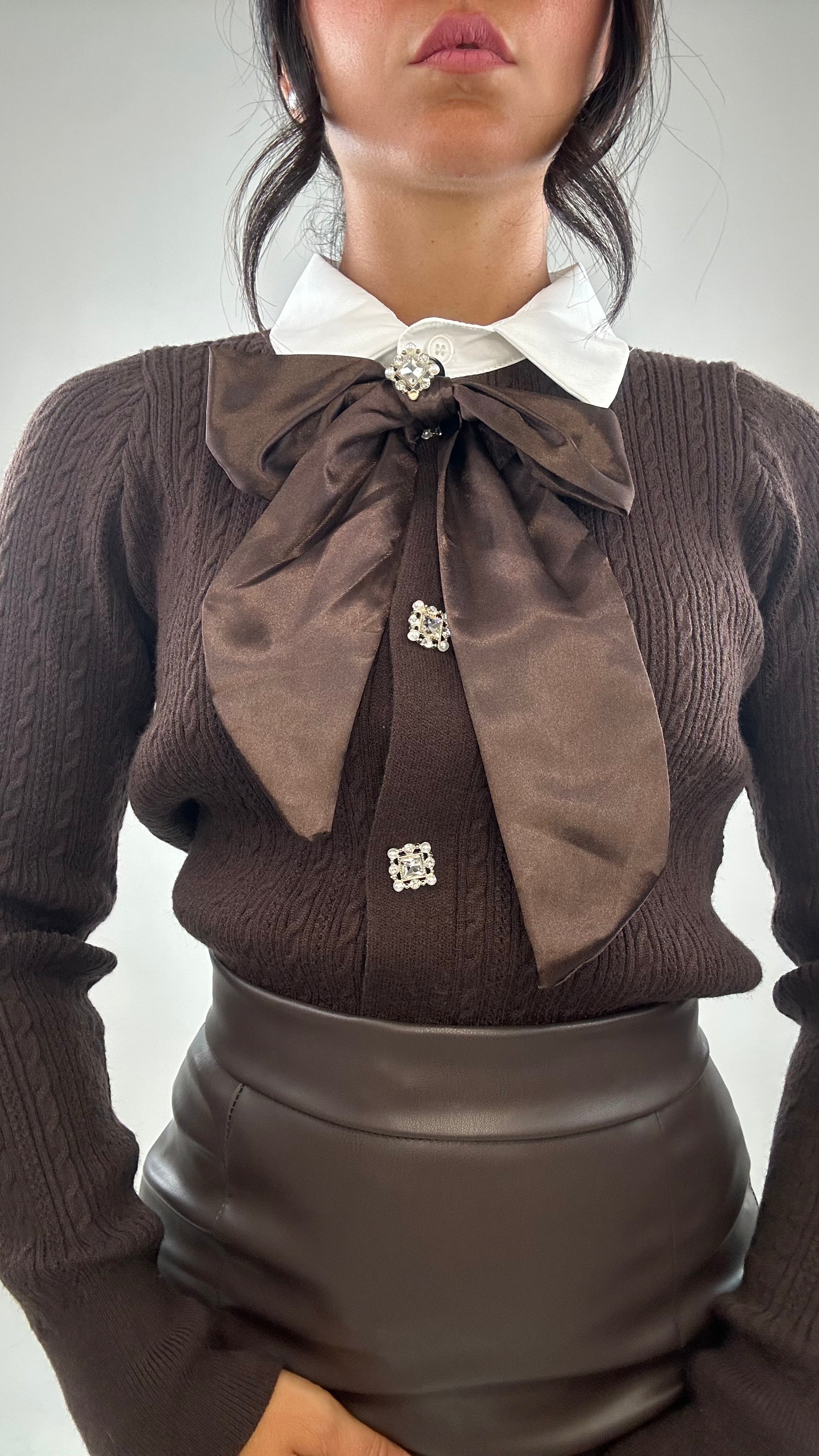Cardigan SEGRETARIA - MARRONE