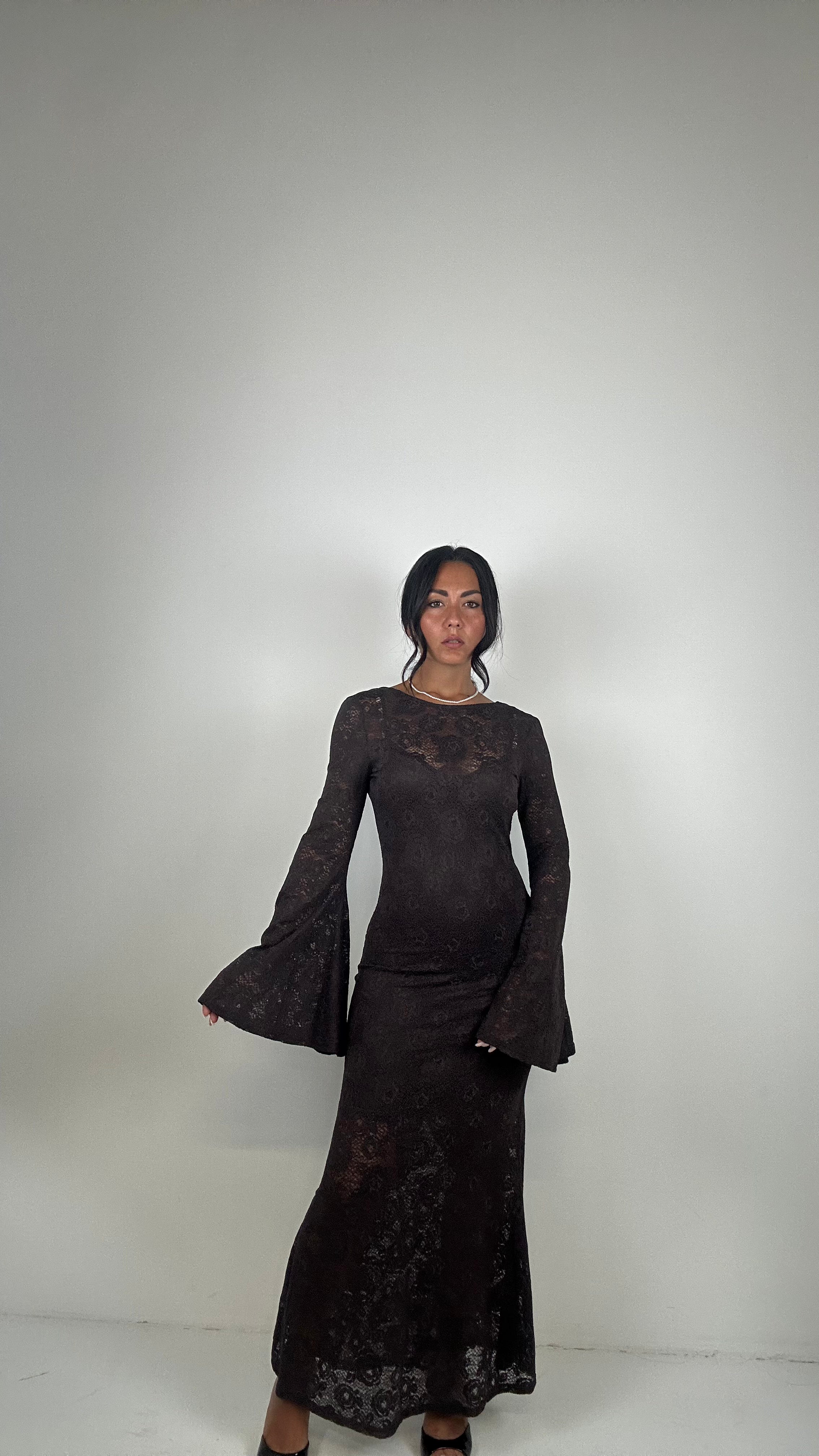 Vestito IN PIZZO MADAMA - MARRONE