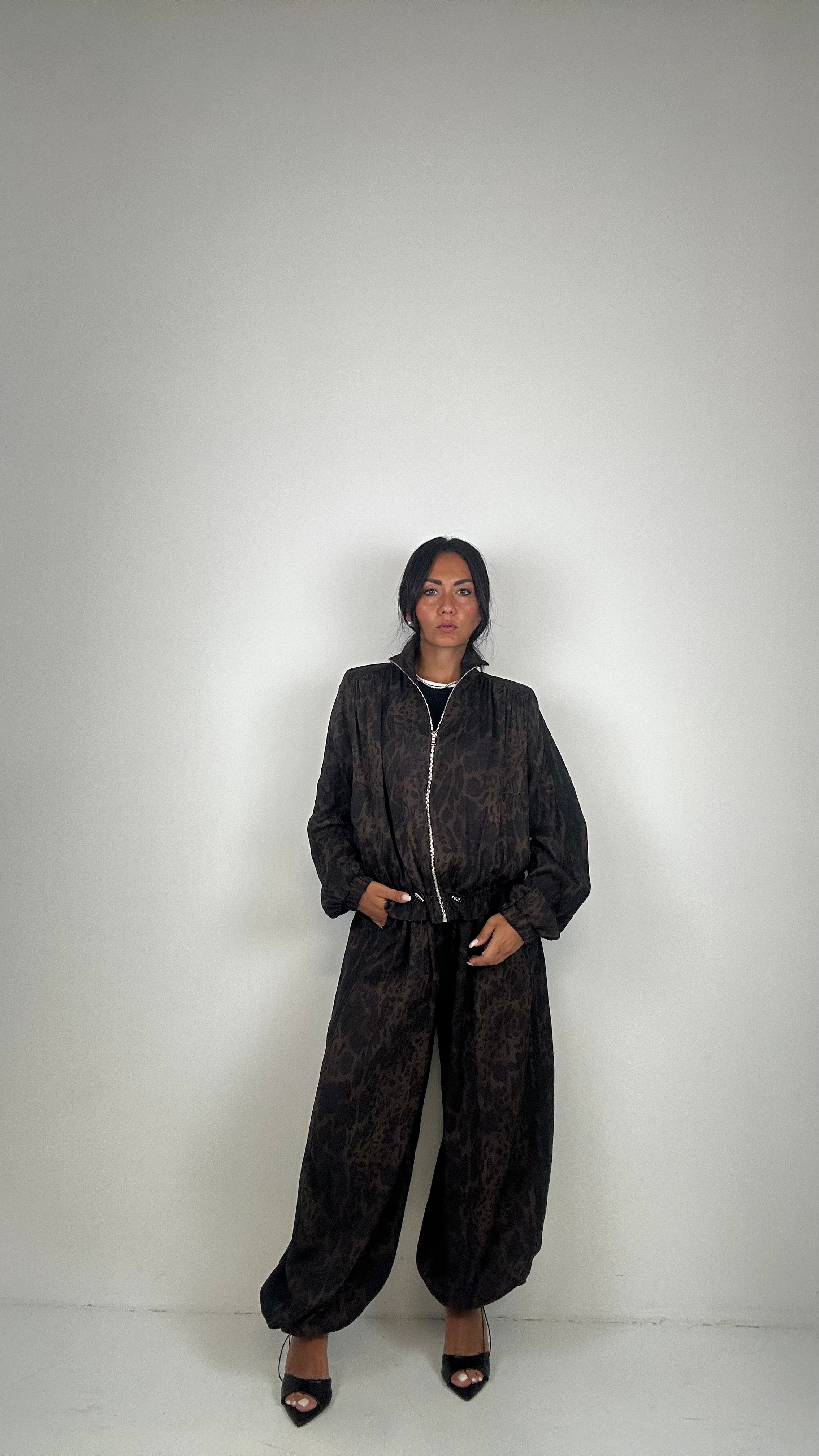 Pantalone LUMINA BANDE ANIMAL - NERO