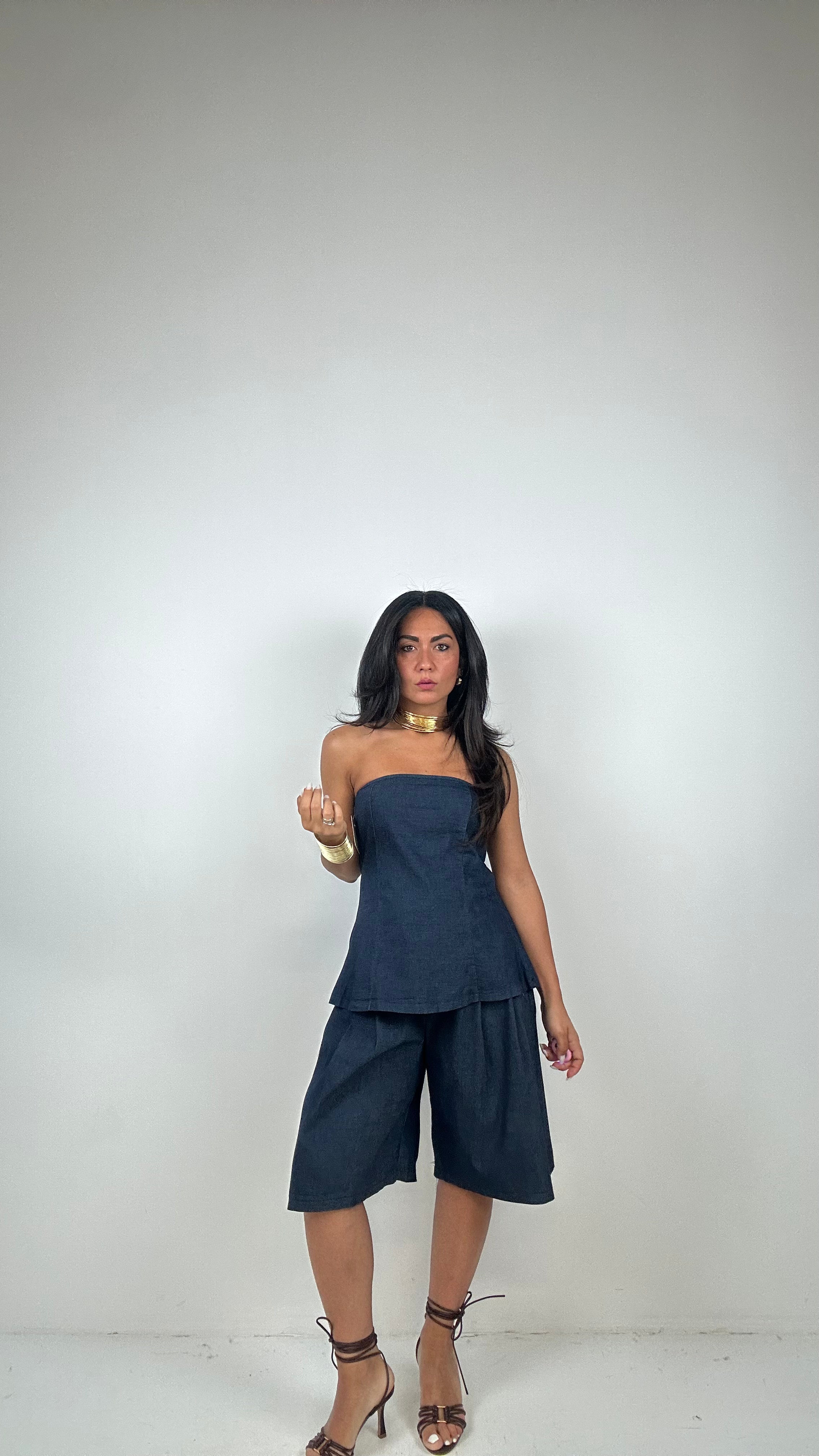 Completo CON FASCIA DENIM - BLU