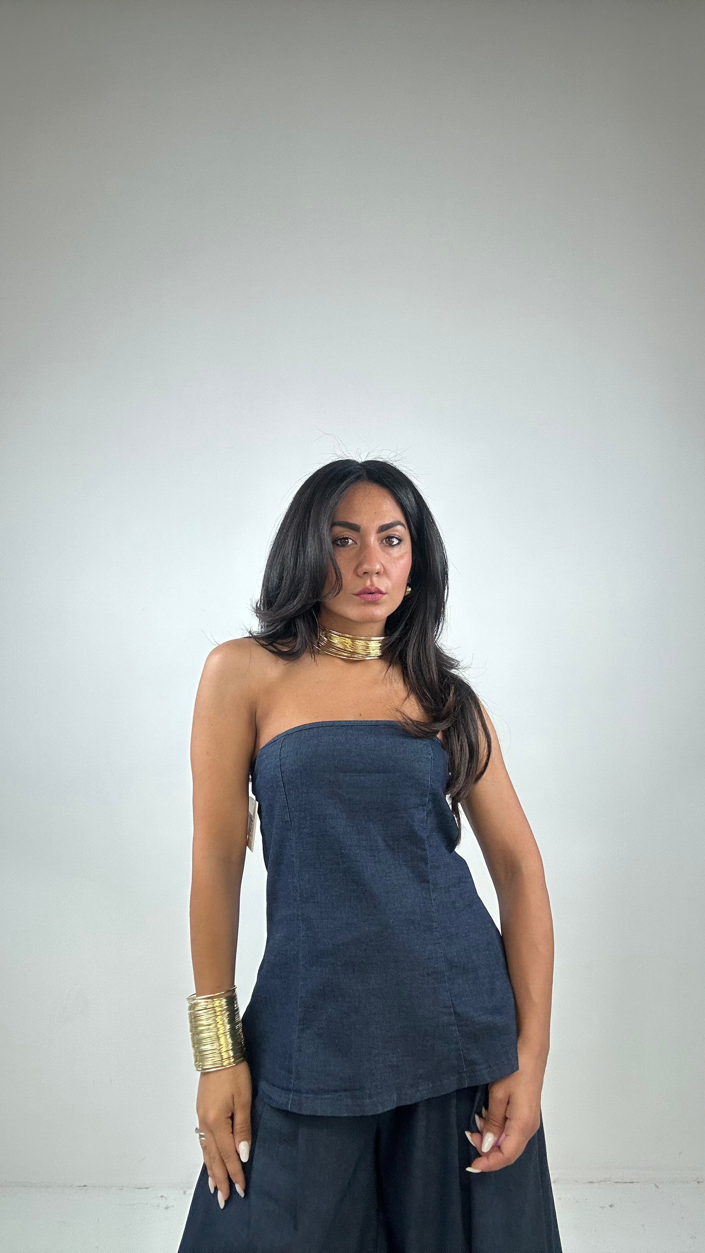 Completo CON FASCIA DENIM - BLU