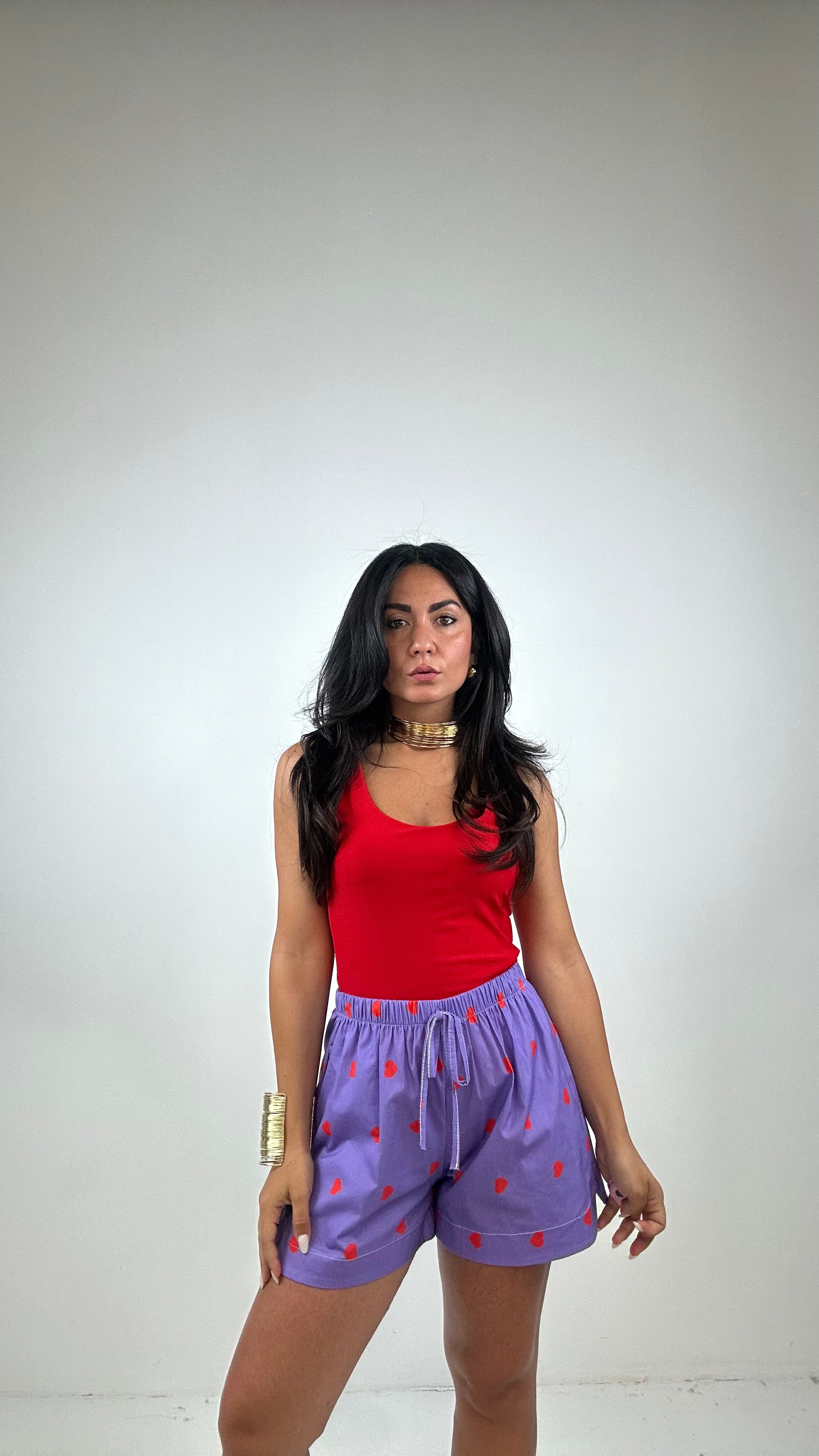 Shorts CUORI - VIOLA