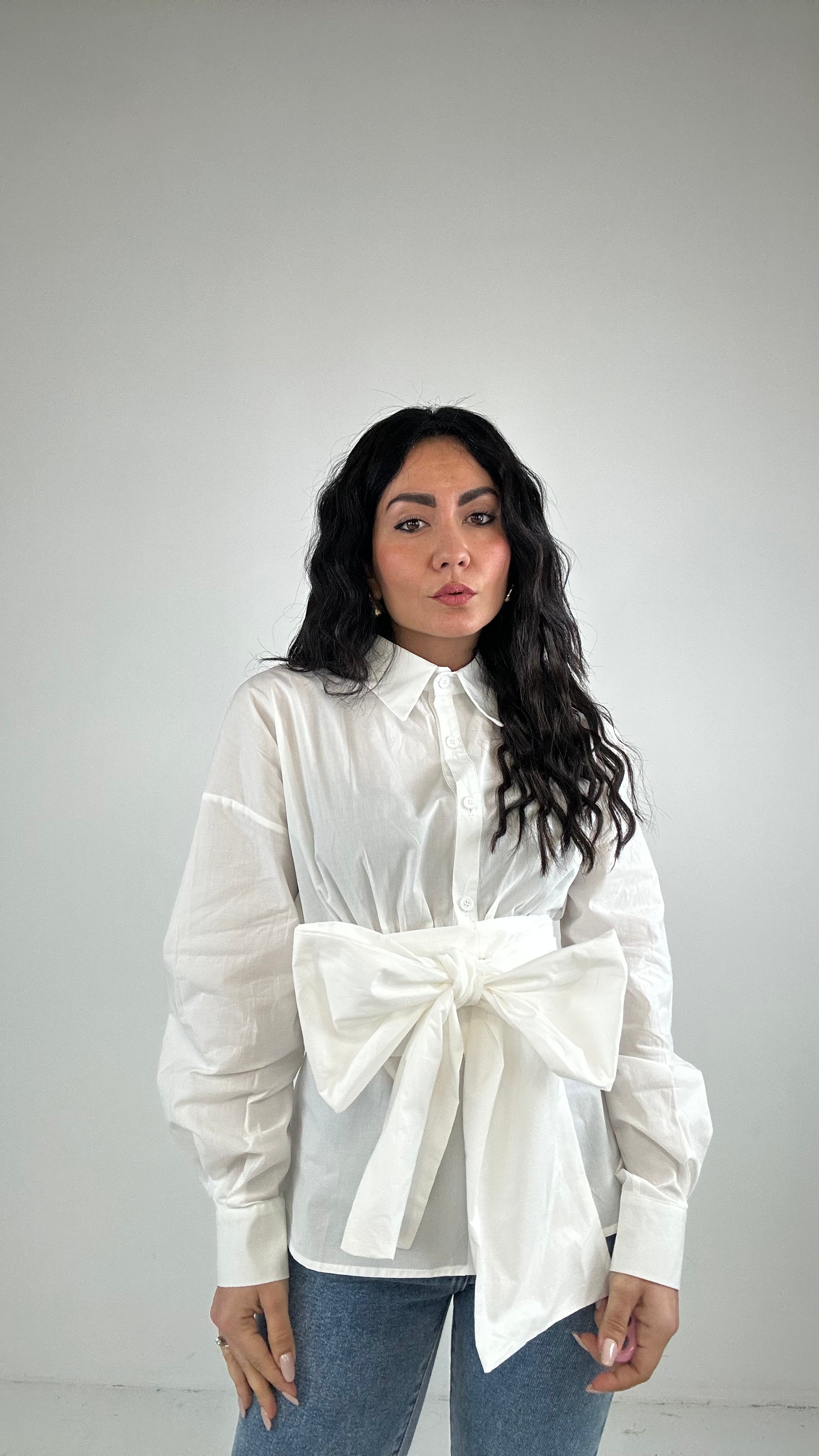Camicia FIOCCO E APERTURA - BIANCO