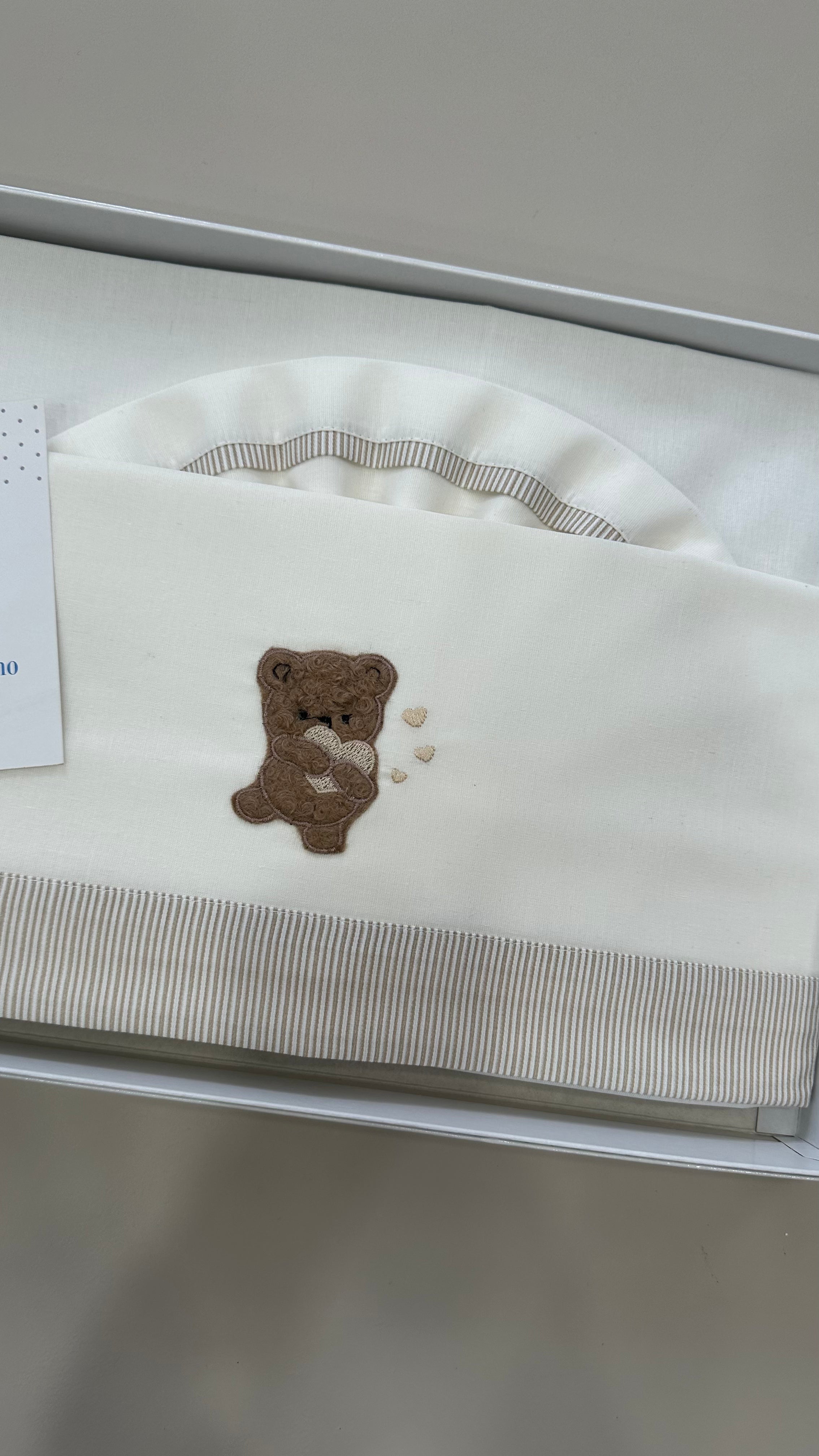 Lenzuola CULLA ORSO CUORE CM 115x175 - BEIGE