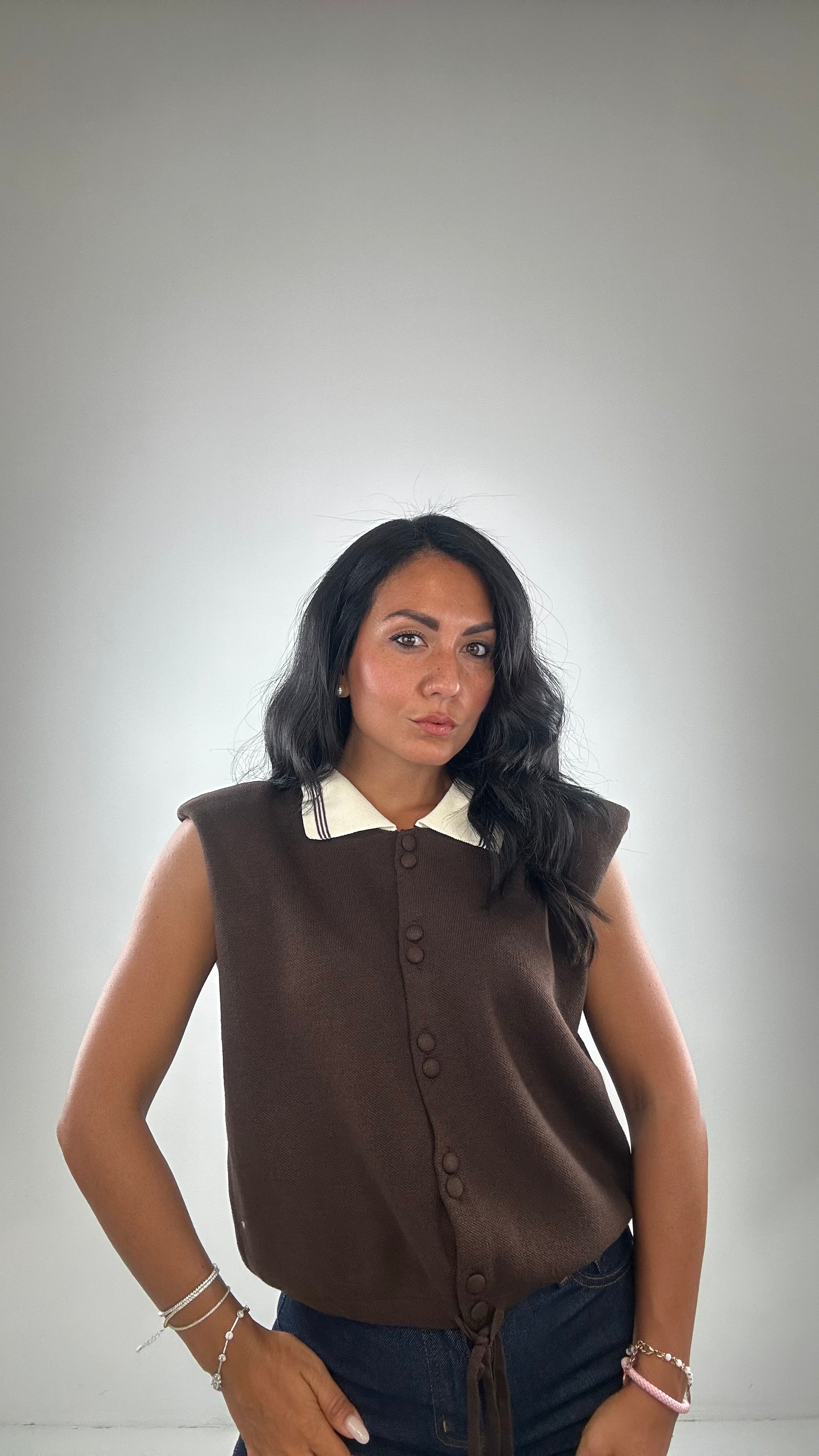 Polo BOTTONCINI SPALLINA - MARRONE