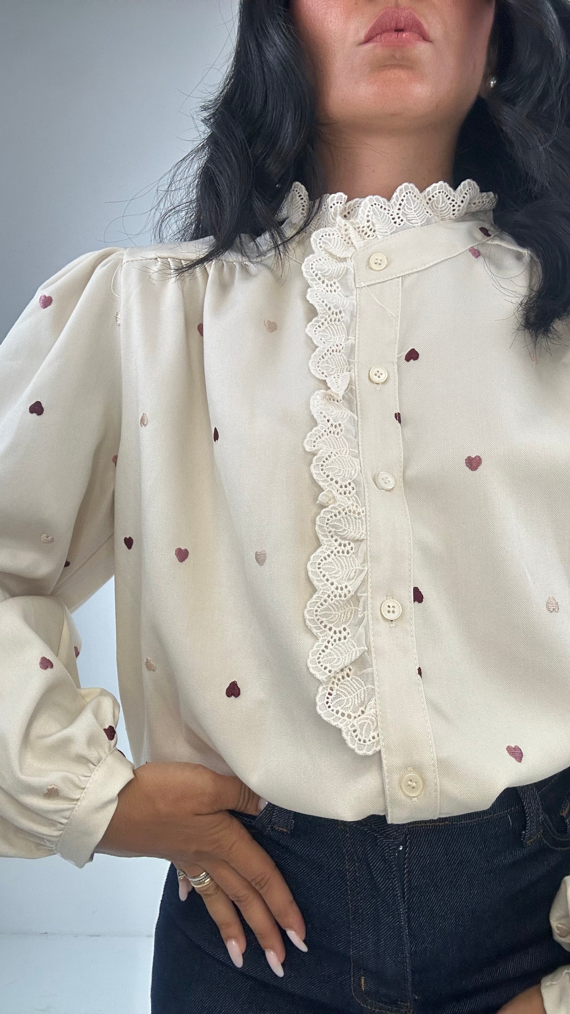 Camicia CUORI E ROUGE - PANNA