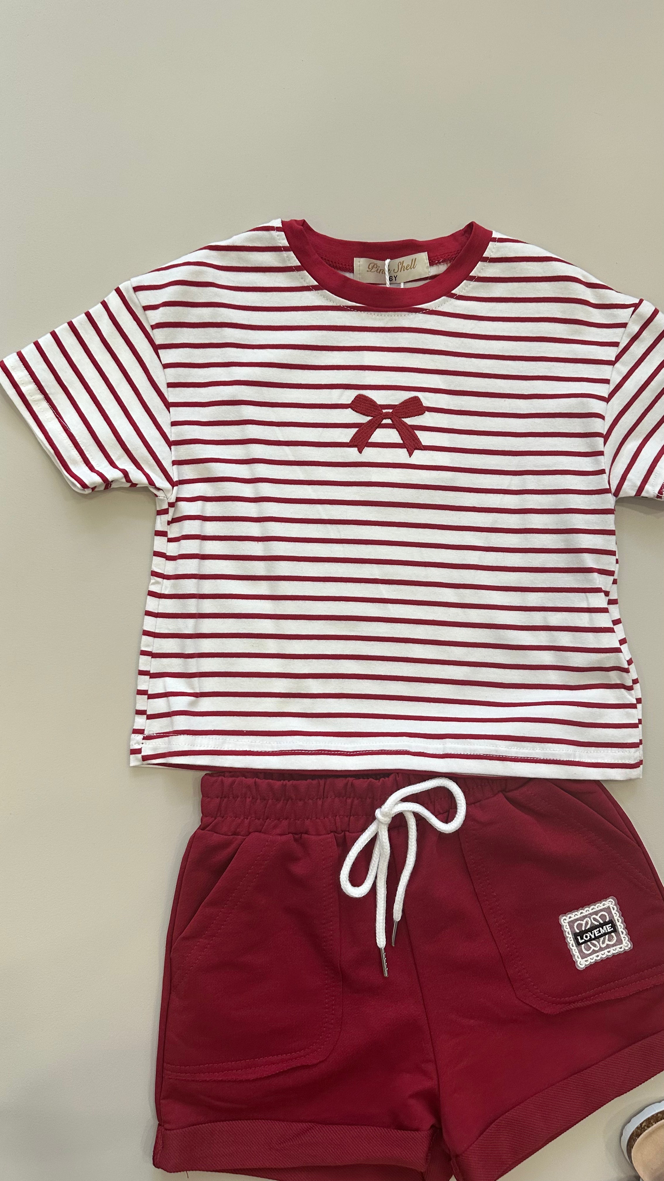 Completino RIGHE FOCCO 4-14A - ROSSO