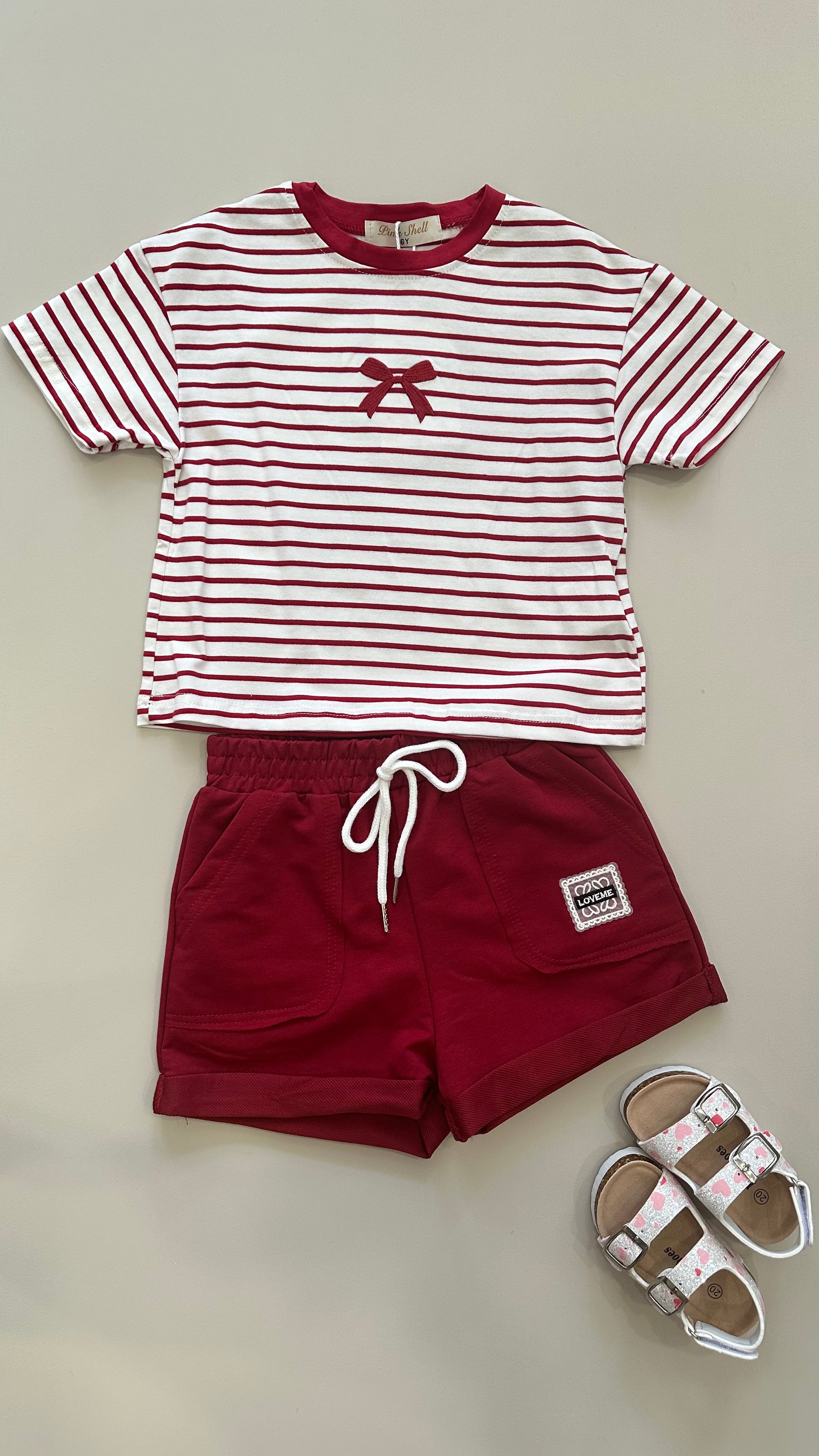 Completino RIGHE FOCCO 4-14A - ROSSO