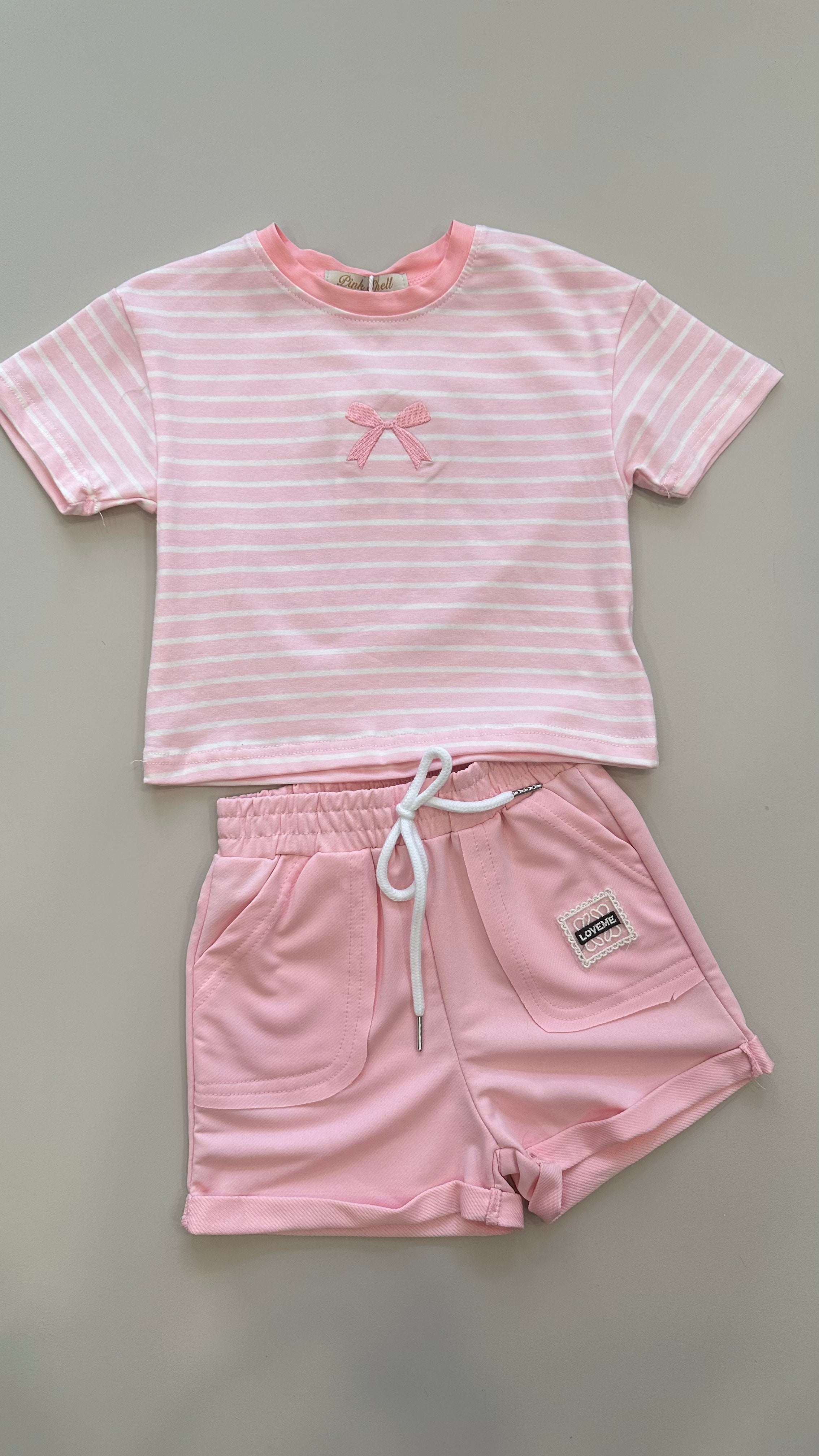 Completino RIGHE FOCCO 4-14A - ROSA