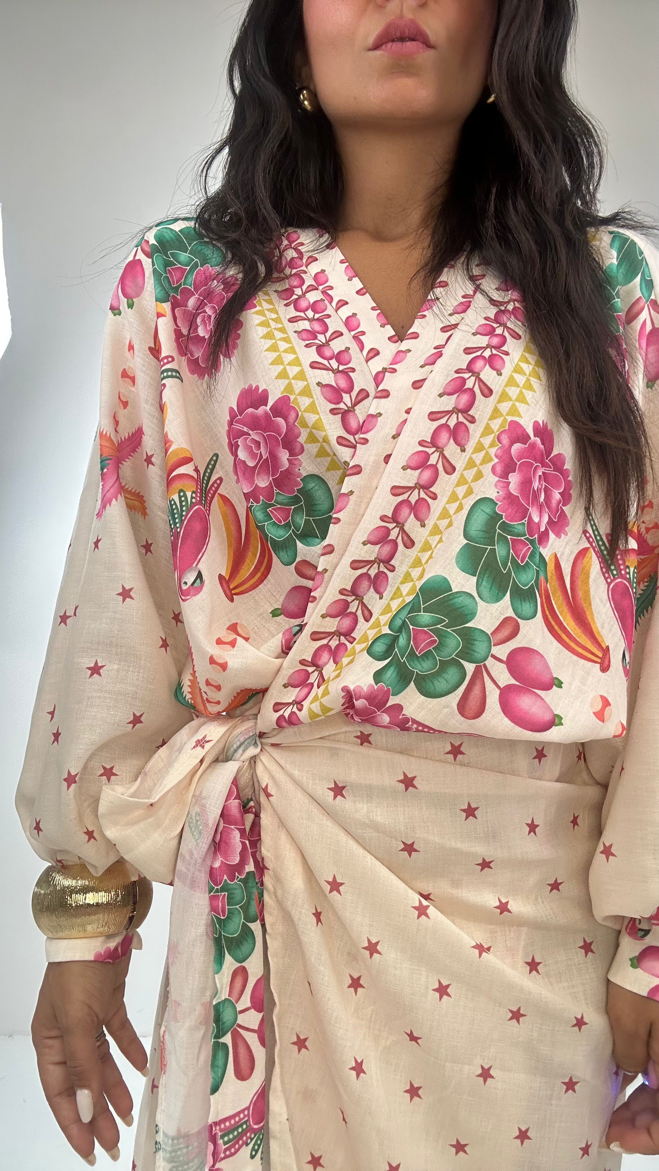 vestito PORTAFOGLIO MIDI - BIANCO