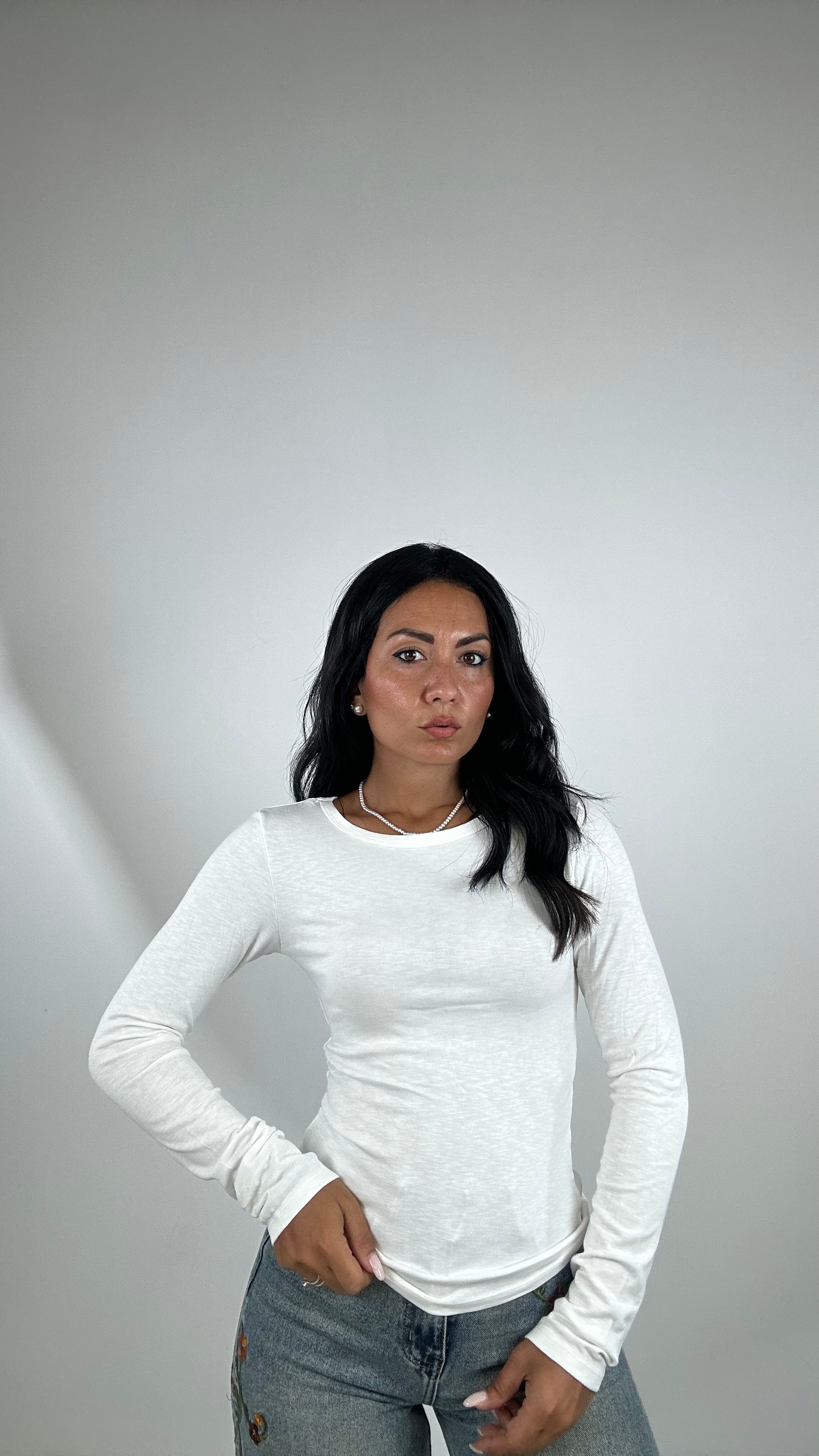 Maglia MANICA LUNGA BASIC SLIM - BIANCO