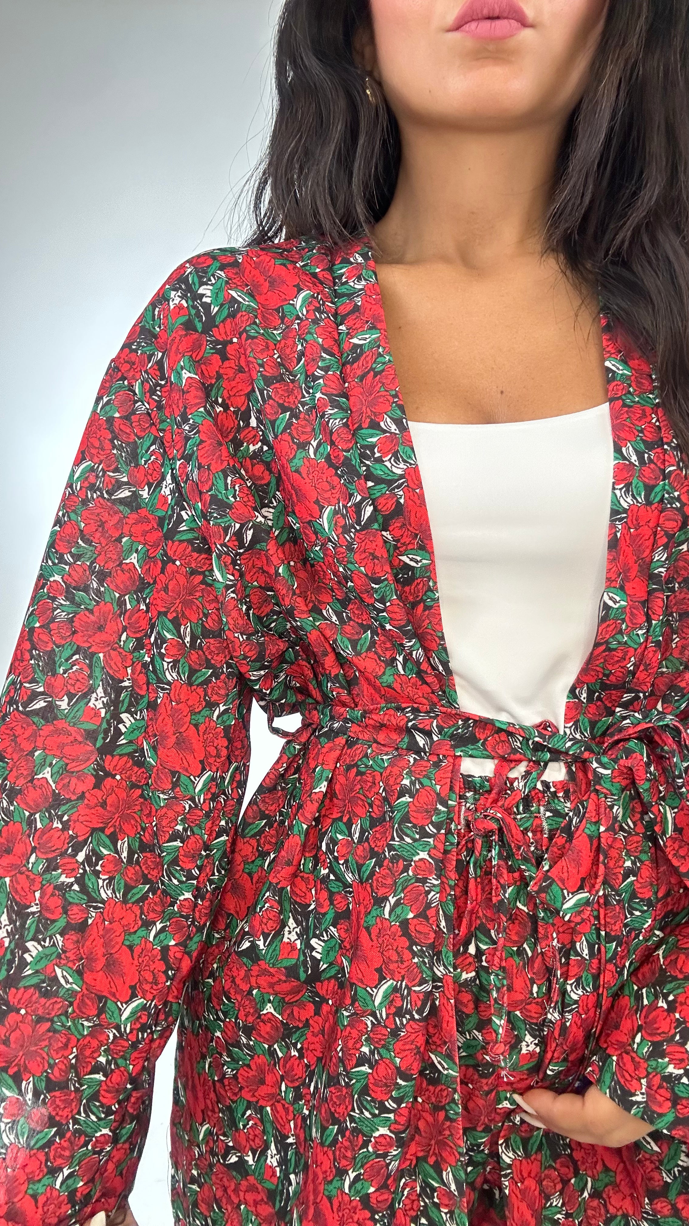 Completo KIMONO E SHORTS - ROSSO