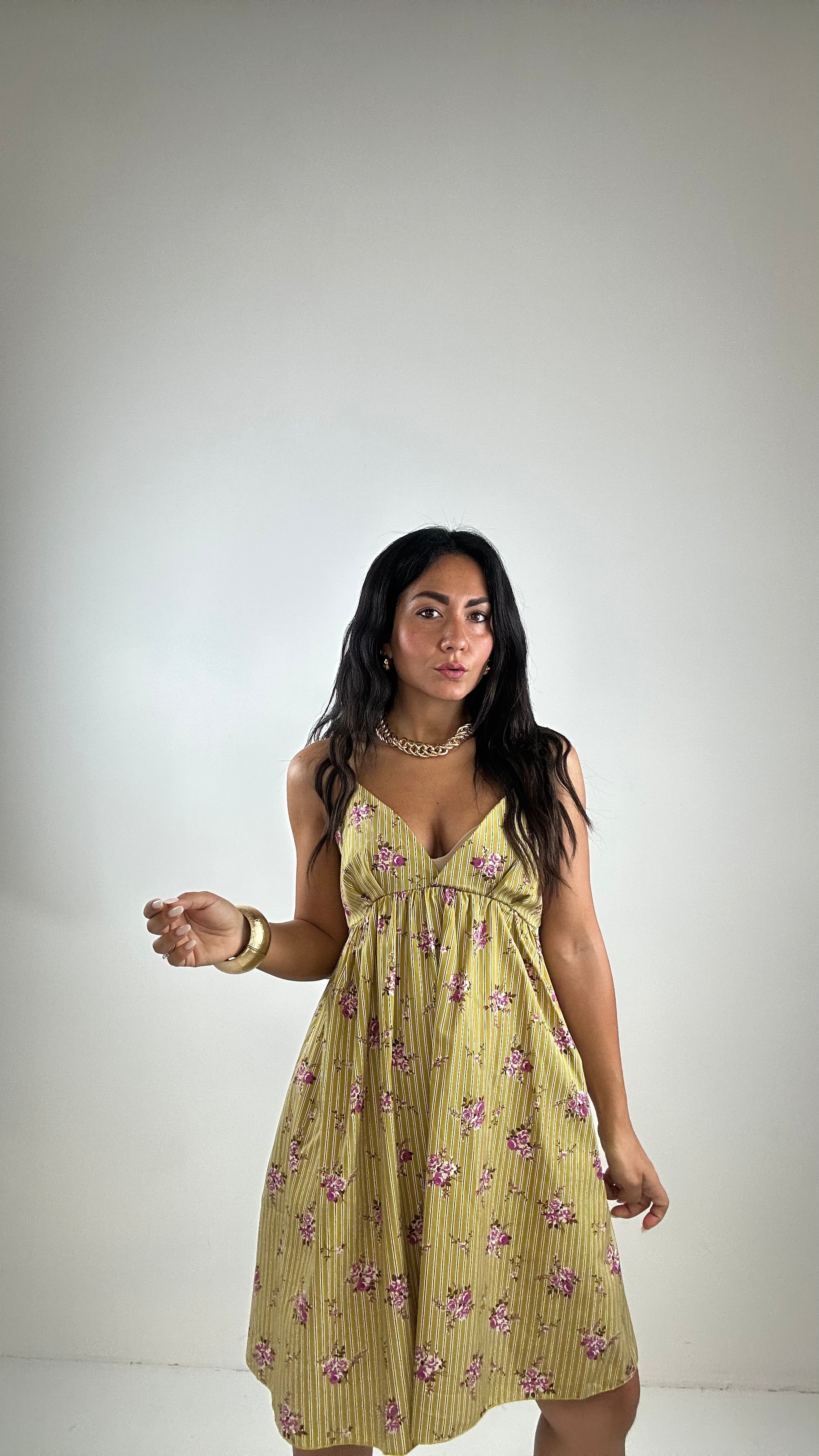 Vestitino RIGHE E FIORI - VERDE
