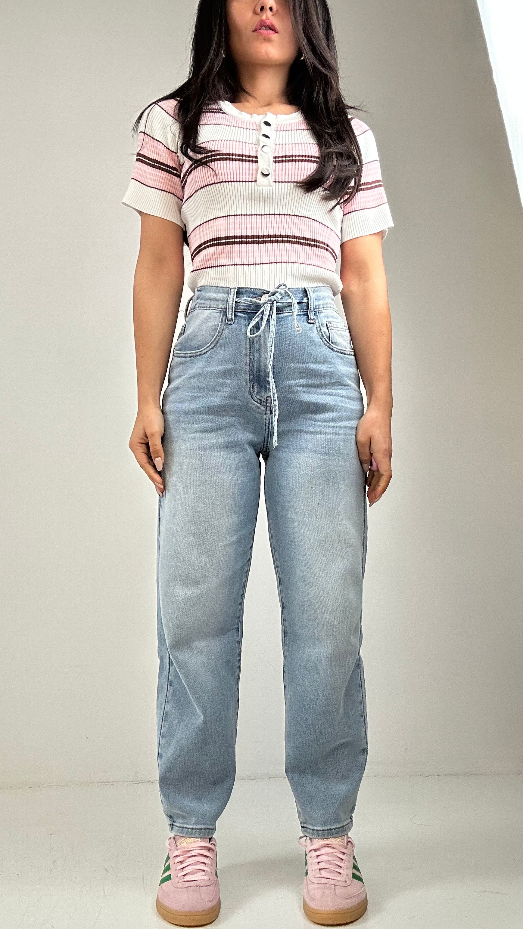 Jeans MOM FIT LACCETTO ED ELASTICO - JEANS