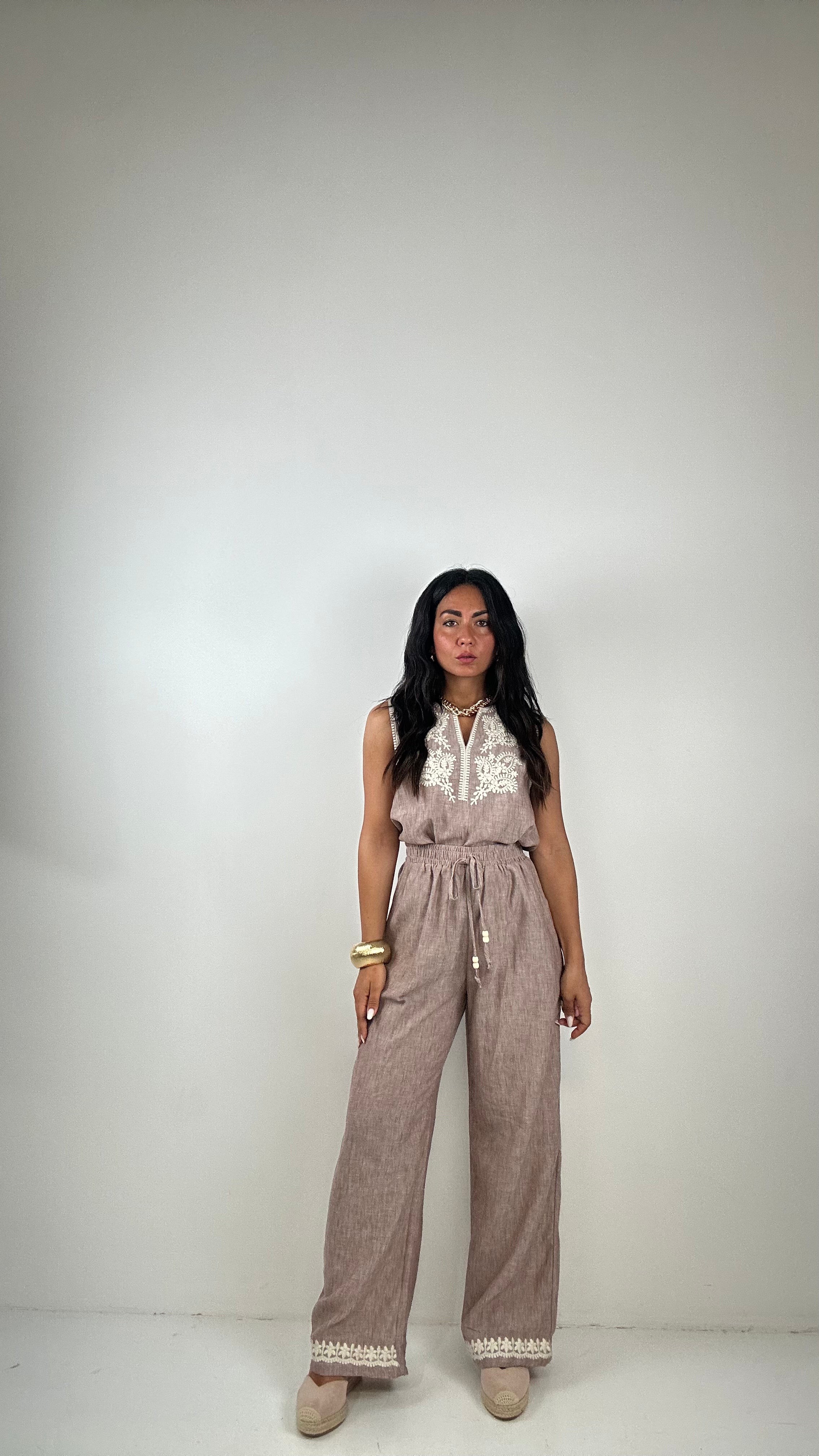 Completo CON RICAMO - KHAKI