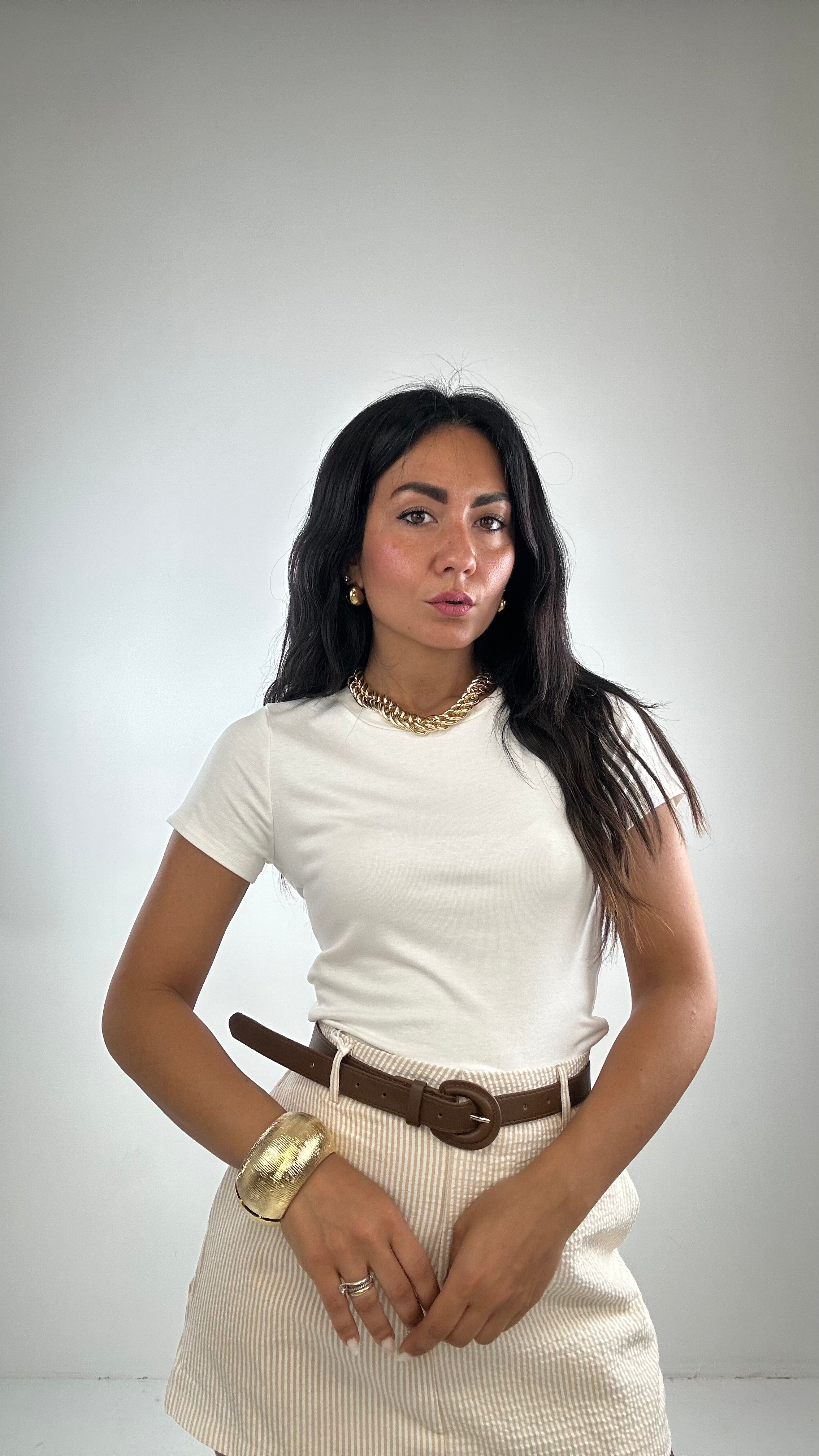T-shirt CROP SLIM - BIANCO