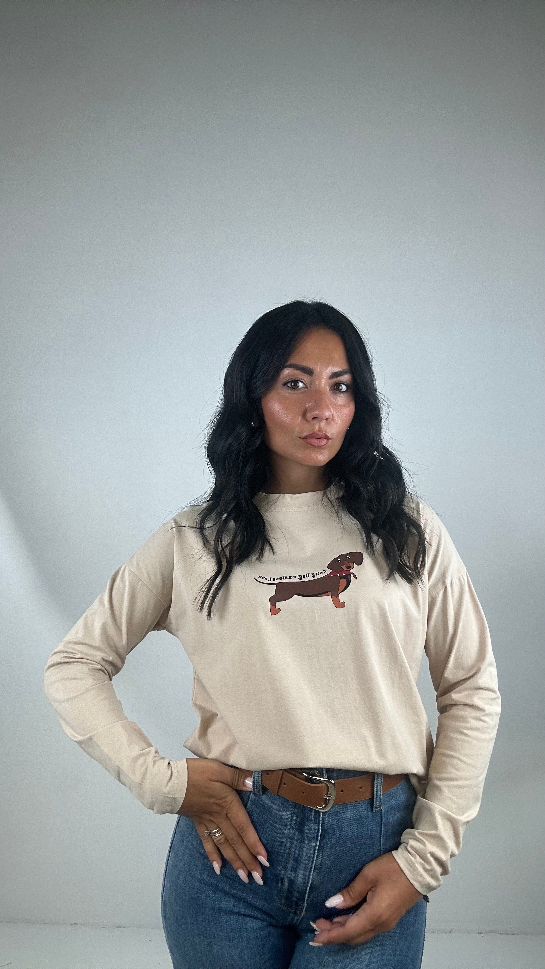 Maglia LONG DOG - BEIGE
