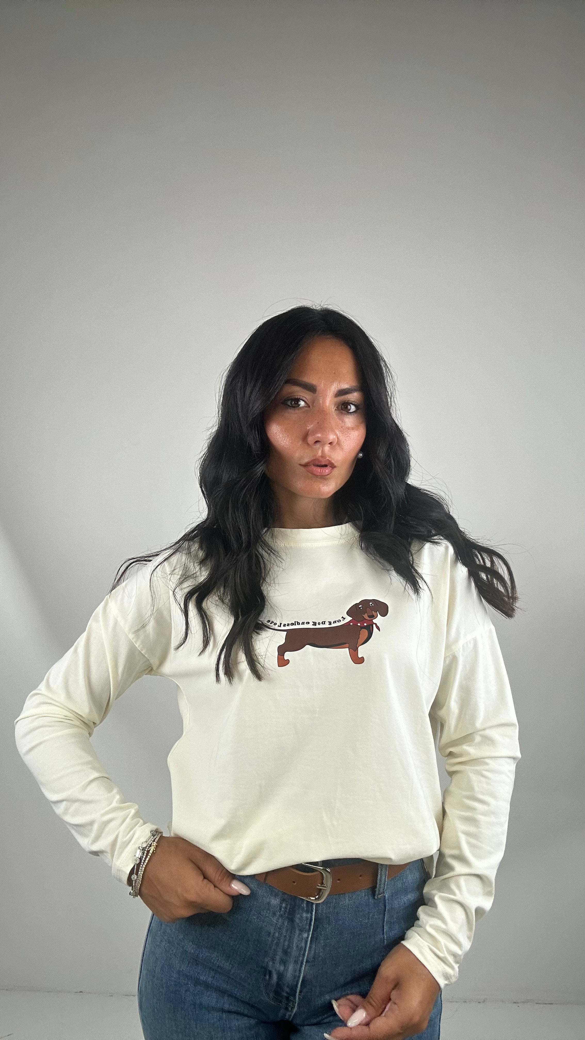 Maglia LONG DOG - PANNA