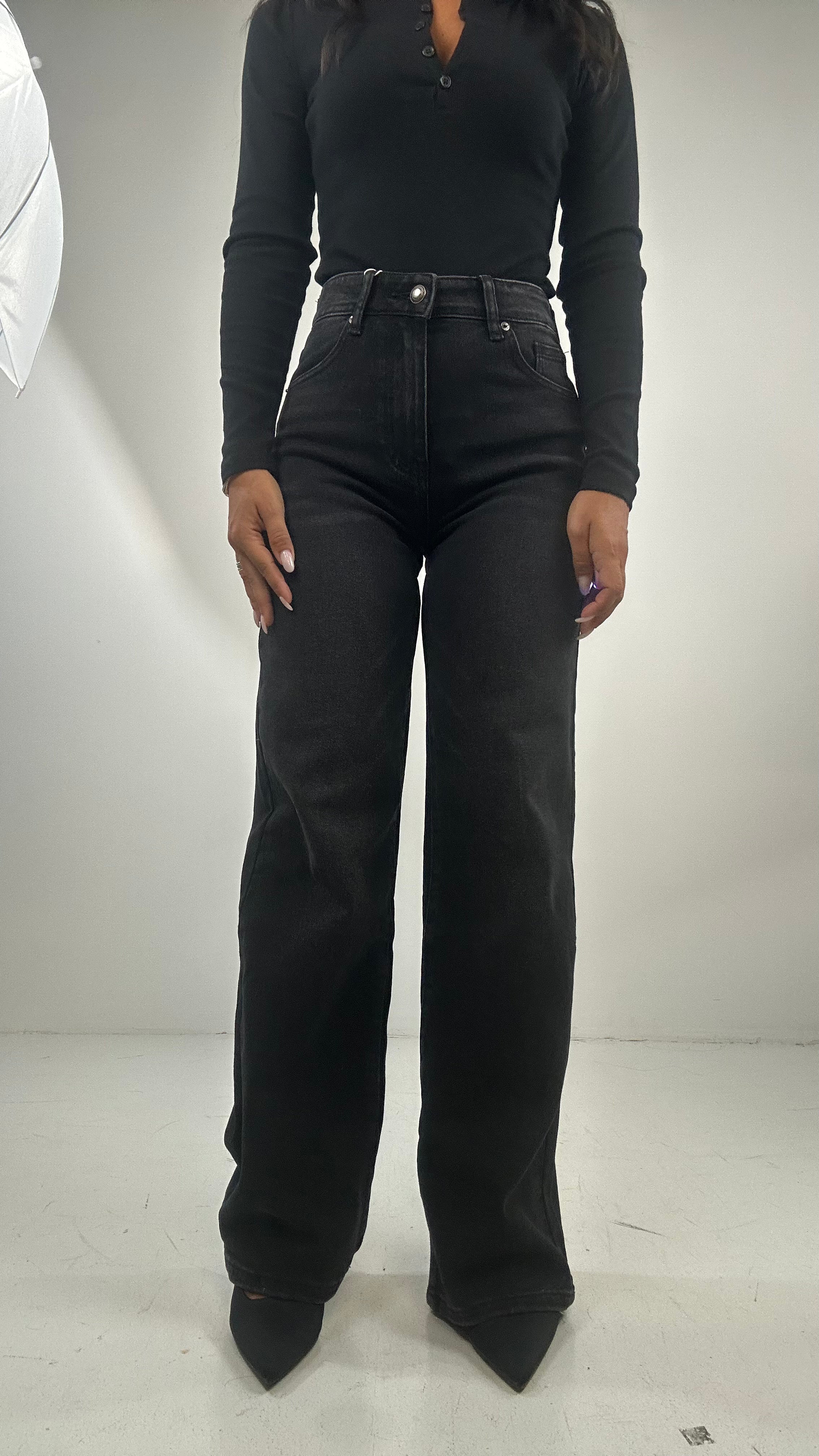 Jeans STRAIGHT FIOCCHI - NERO
