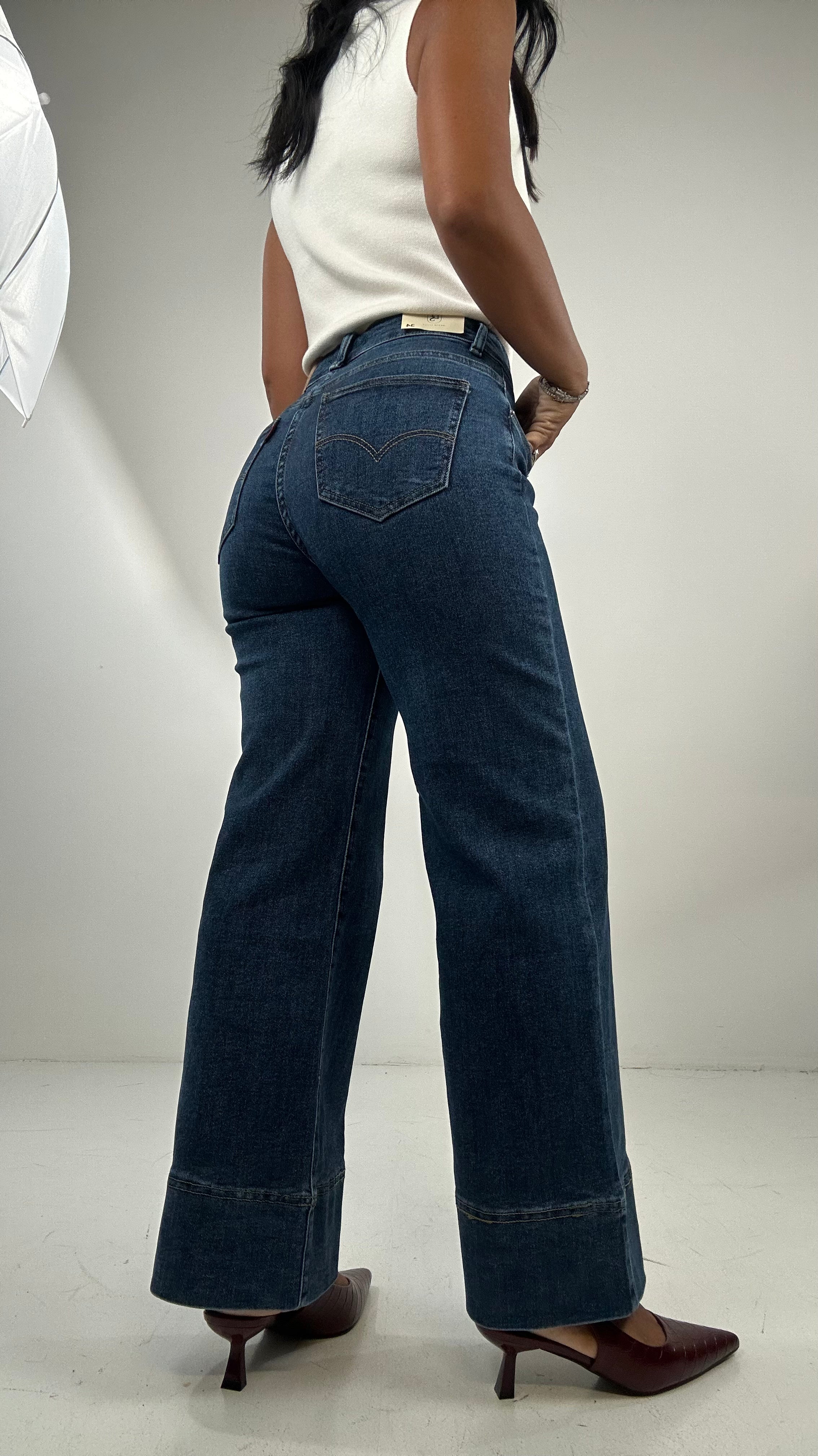 Jeans WIDELEG PIEGA BLUE - JEANS