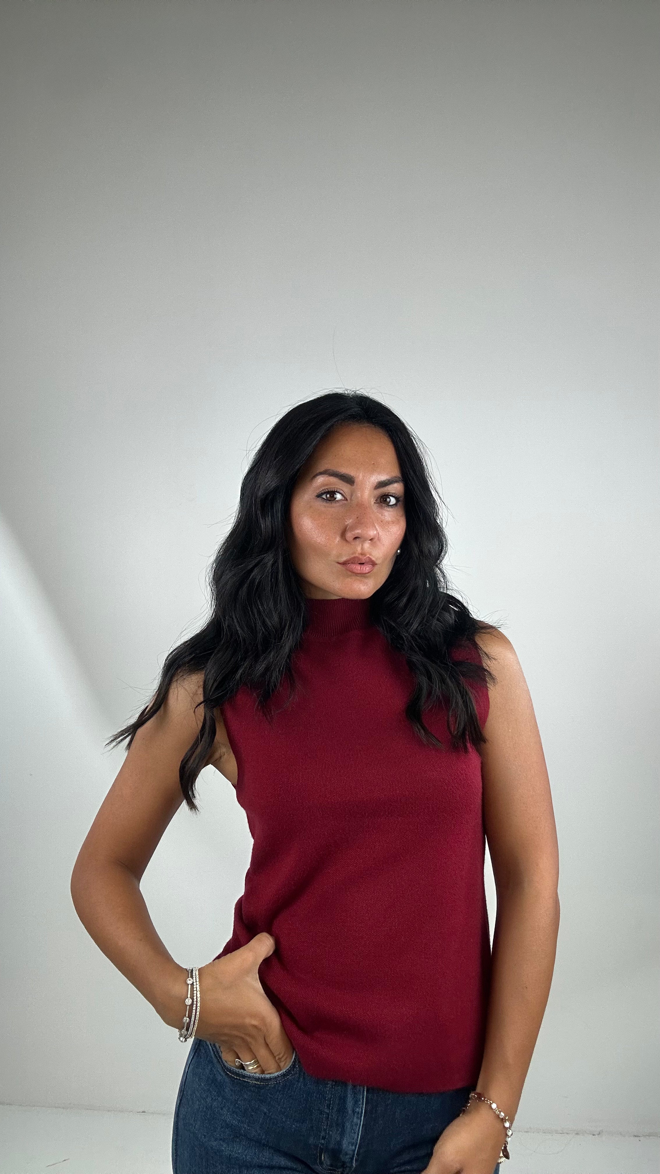 Top LUPETTO IN MAGLIA - BORDEAUX